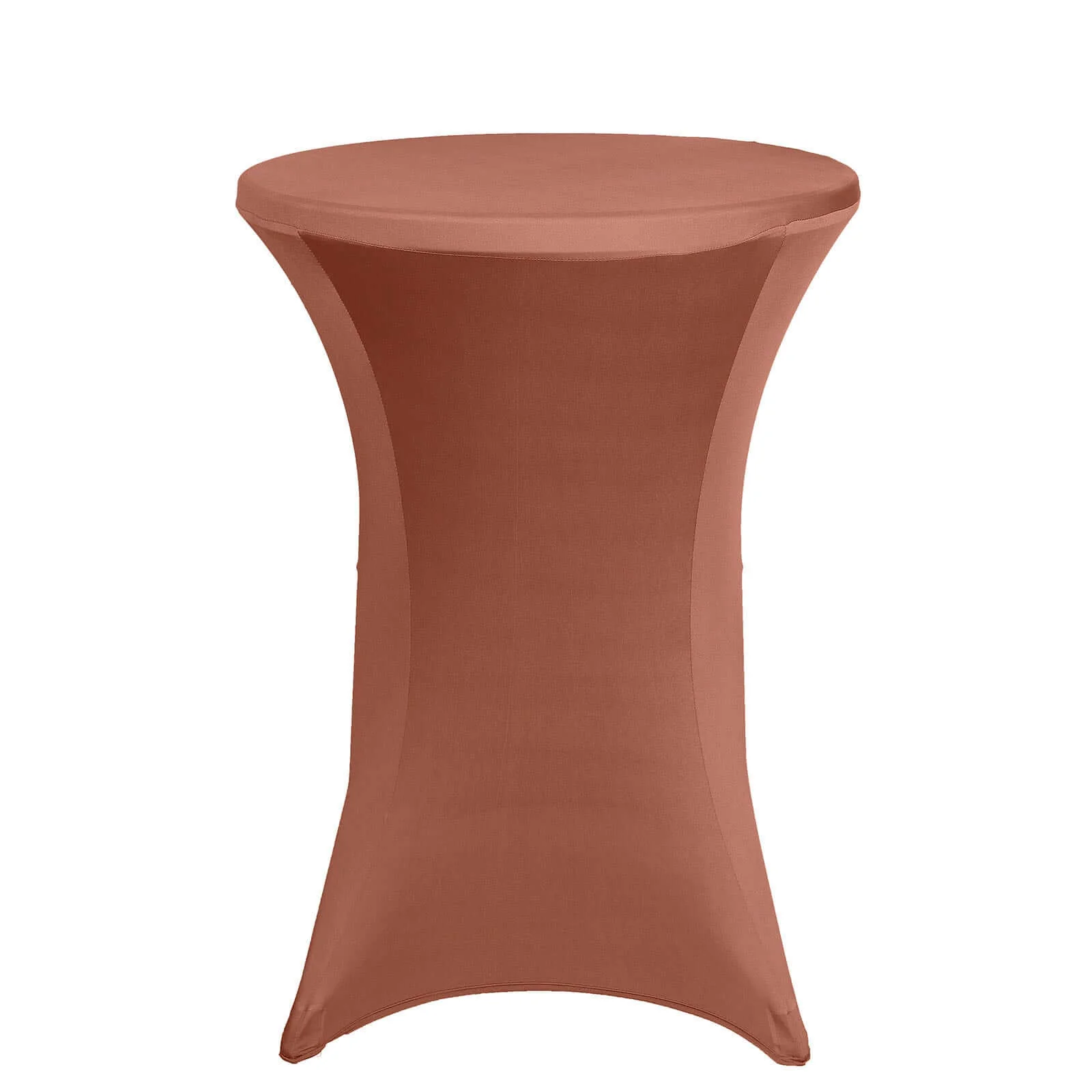 Spandex Round Cocktail Table Cover 30" Terracotta (Rust) for High Top Tables - Easy to Maintain Stretch Fitted Highboy Tablecloth - Image 7