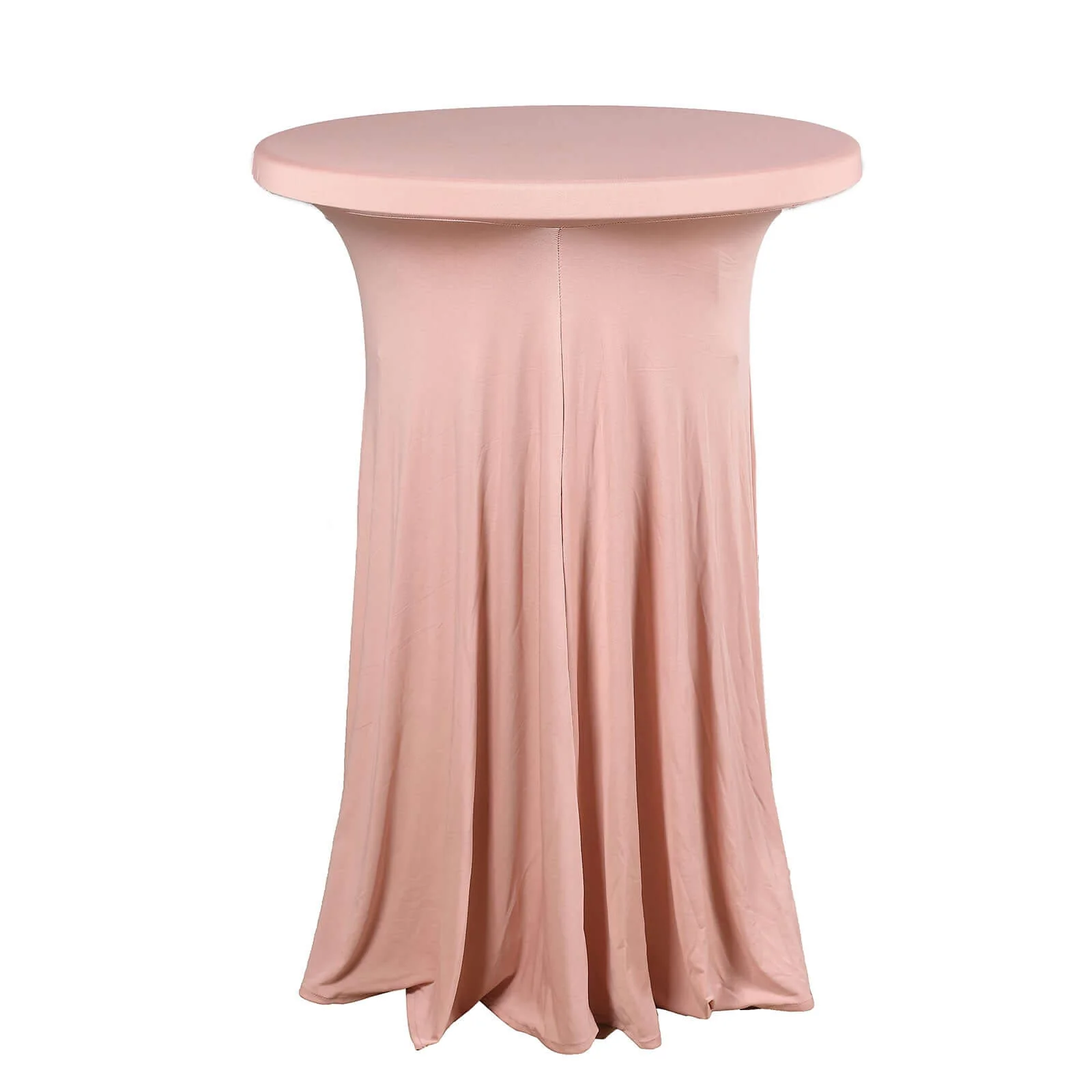 Spandex Round Cocktail Table Cover Skirt 30" Dusty Rose With Natural Wavy Drapes - Image 7
