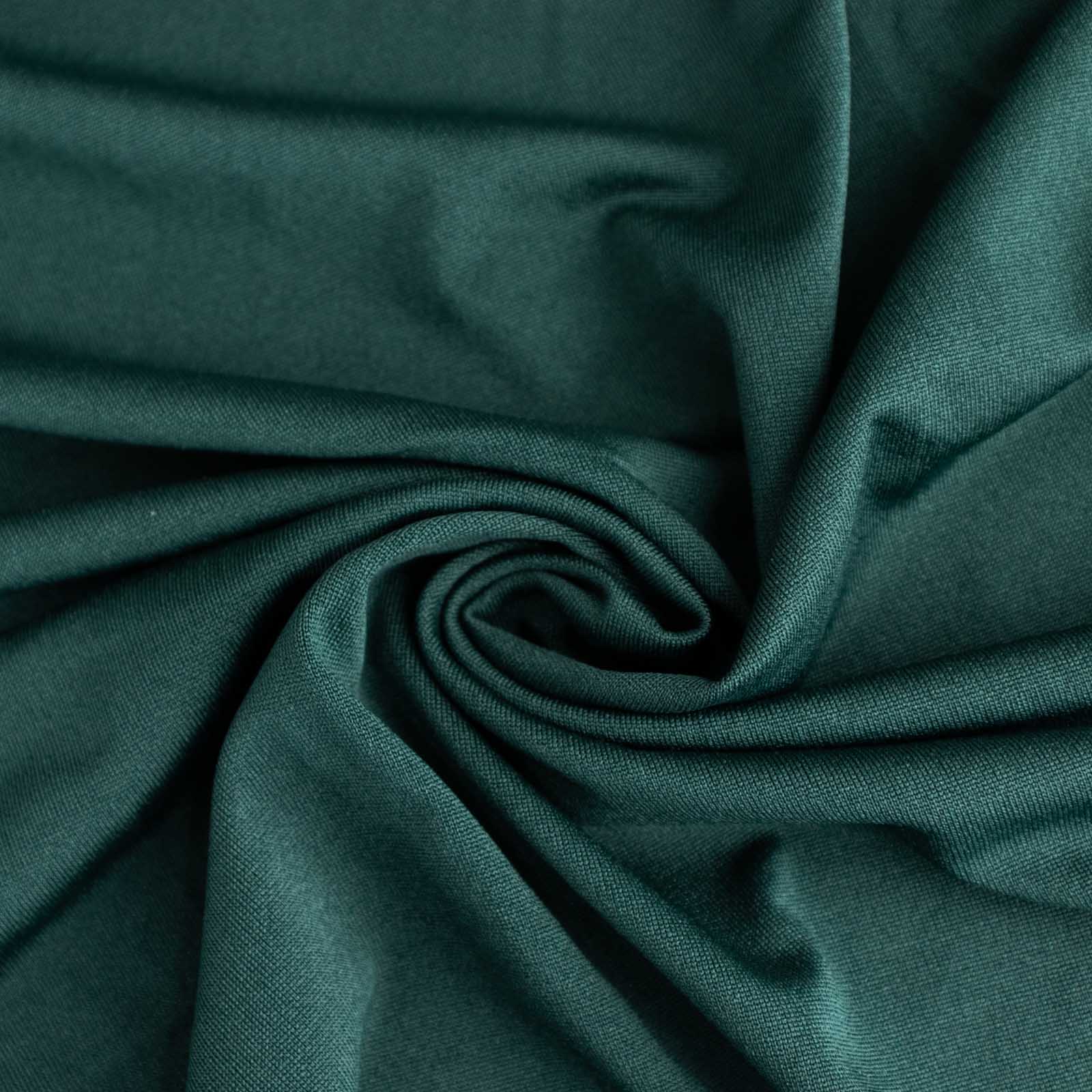 Spandex Round Cocktail Table Cover Skirt 30" Hunter Emerald Green With Natural Wavy Drapes - Image 6