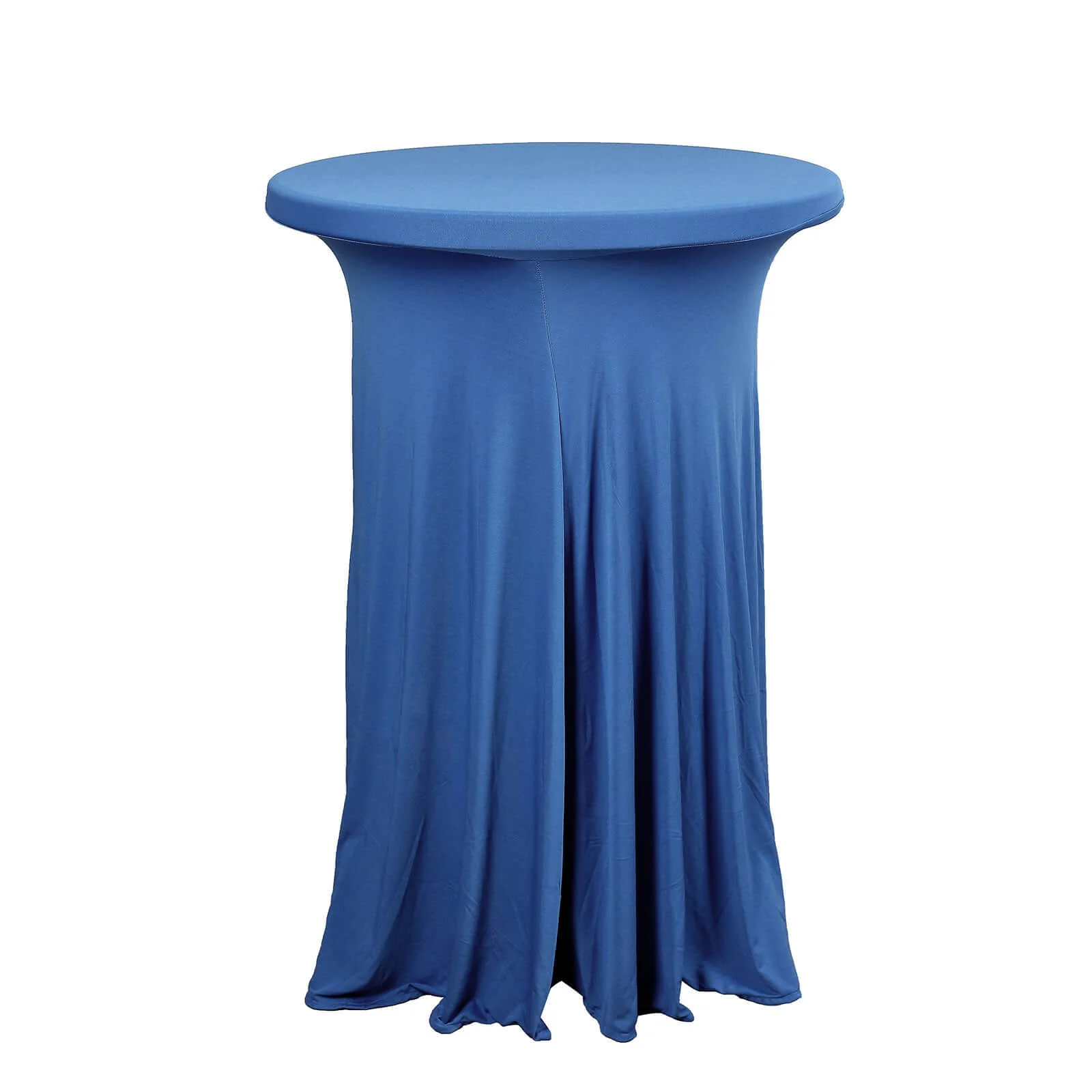 Spandex Round Cocktail Table Cover Skirt 30" Royal Blue With Natural Wavy Drapes - Image 7