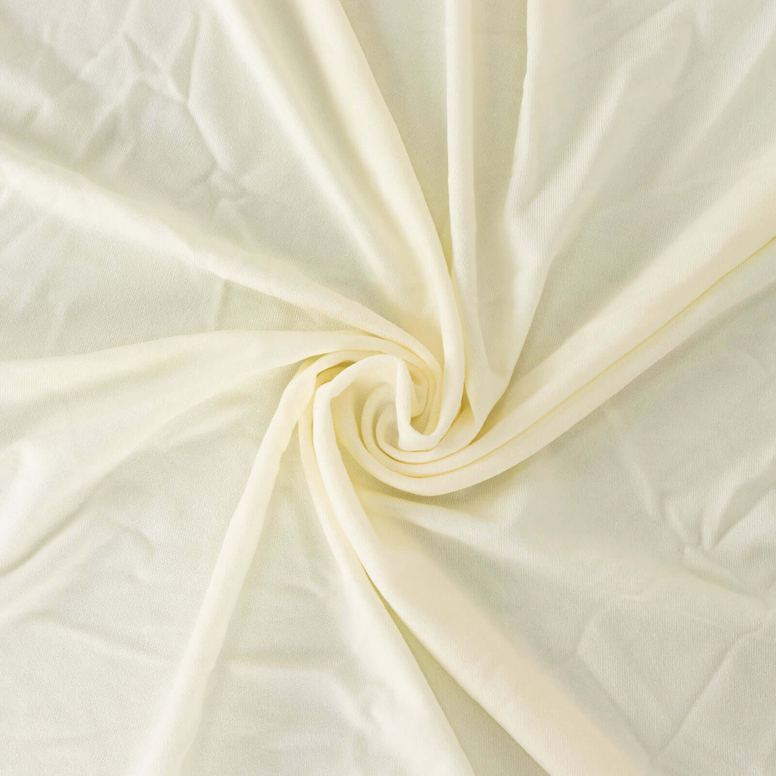 Spandex Round Tablecloth 5ft Ivory - Classy Table Cover Skirt with Ruffles - Image 7