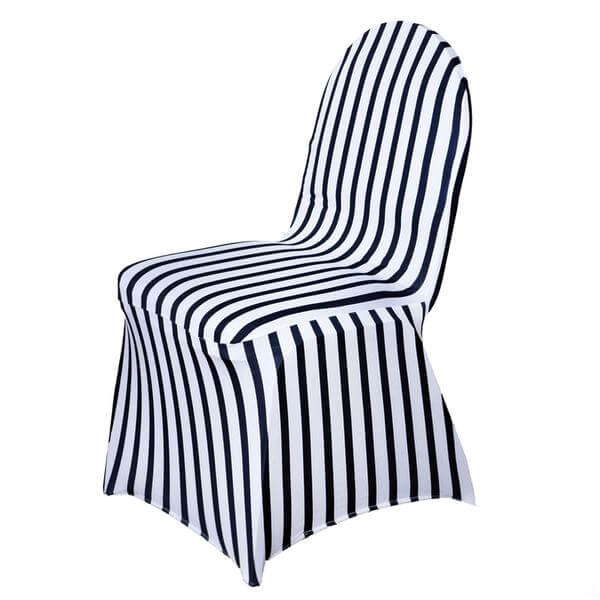 Spandex Stretch Banquet Chair Cover Black/White Striped with Foot Pockets - Stylish Fitted Slipcover for Modern Events - Image 7
