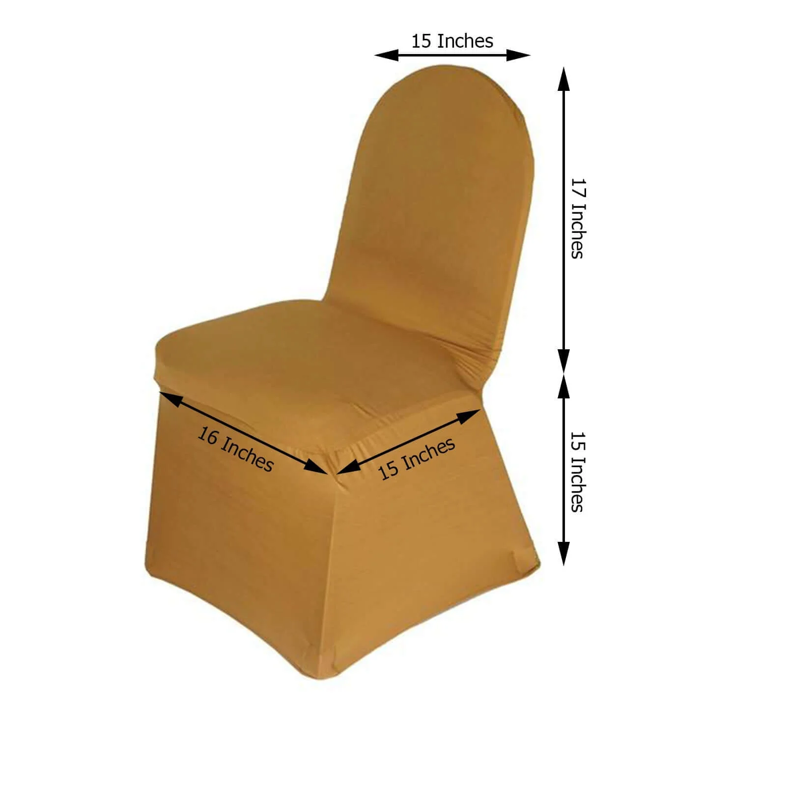 Spandex Stretch Banquet Chair Cover with Metallic Shimmer Tinsel Back Gold - Stylish Fitted Slipcover for Sophisticated Events - Image 3