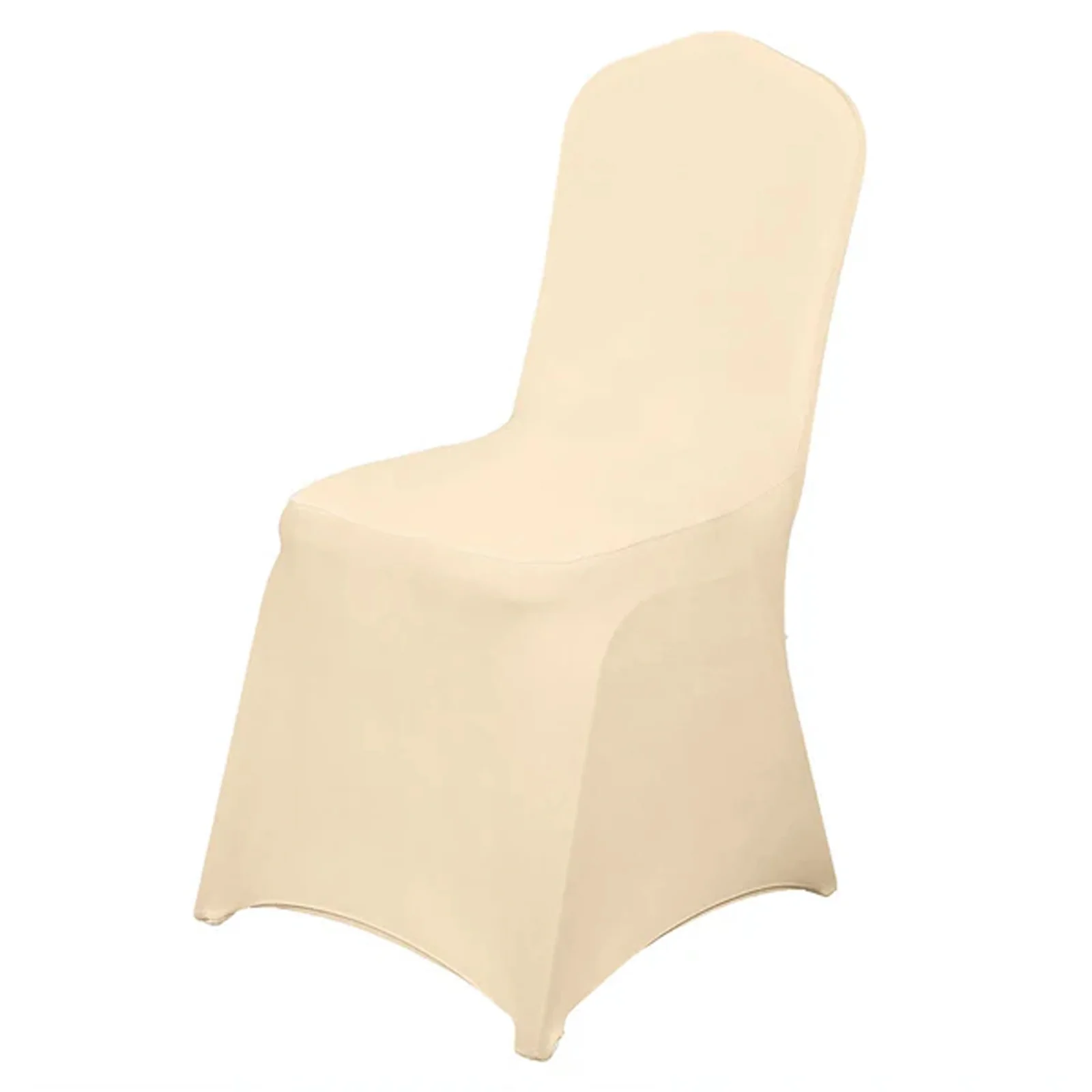Spandex Stretch Fitted Banquet Chair Cover 160GSM Beige - Durable Slip-On Slipcover - Image 7