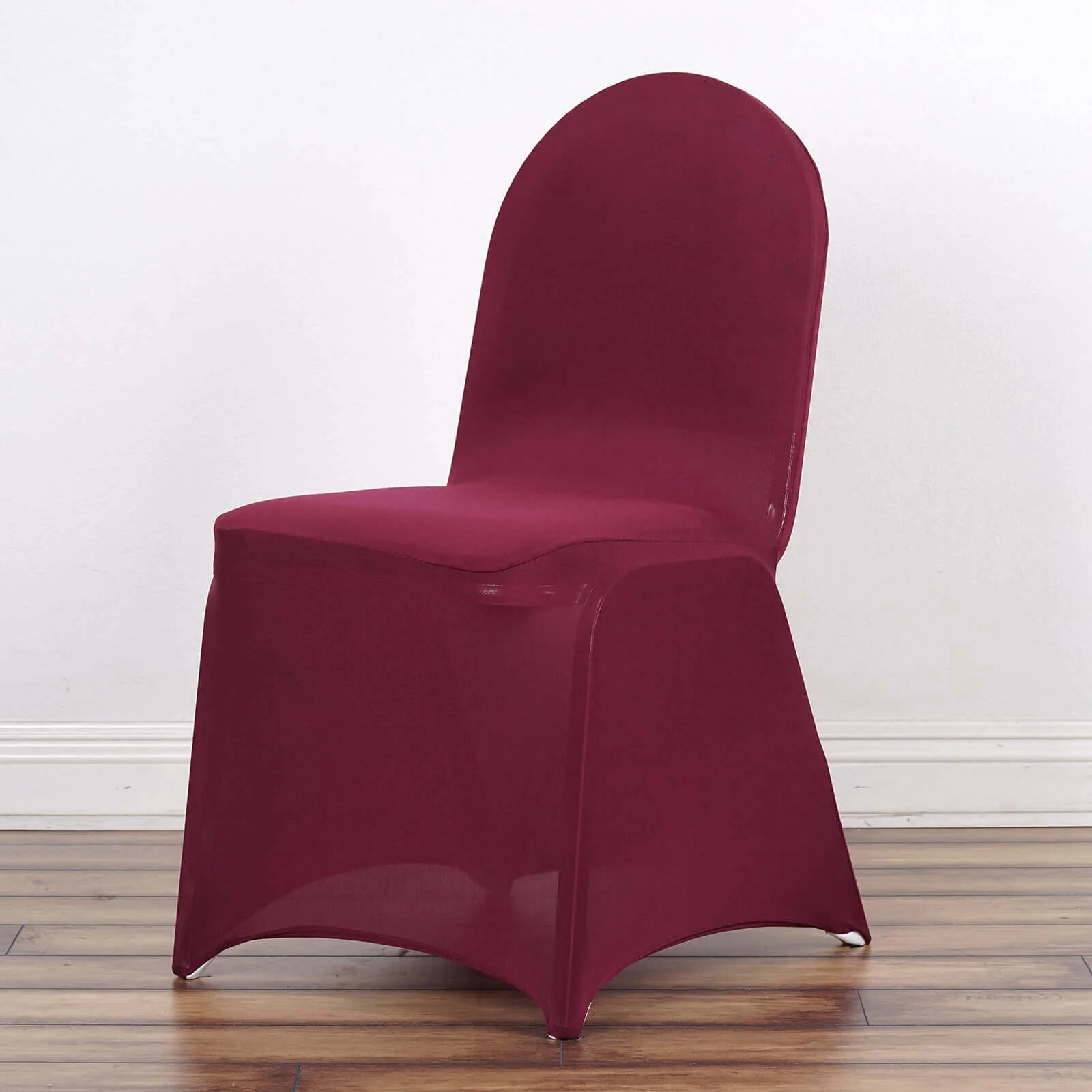 Spandex Stretch Fitted Banquet Chair Cover 160GSM Burgundy - Durable Slip-On Slipcover - Image 8