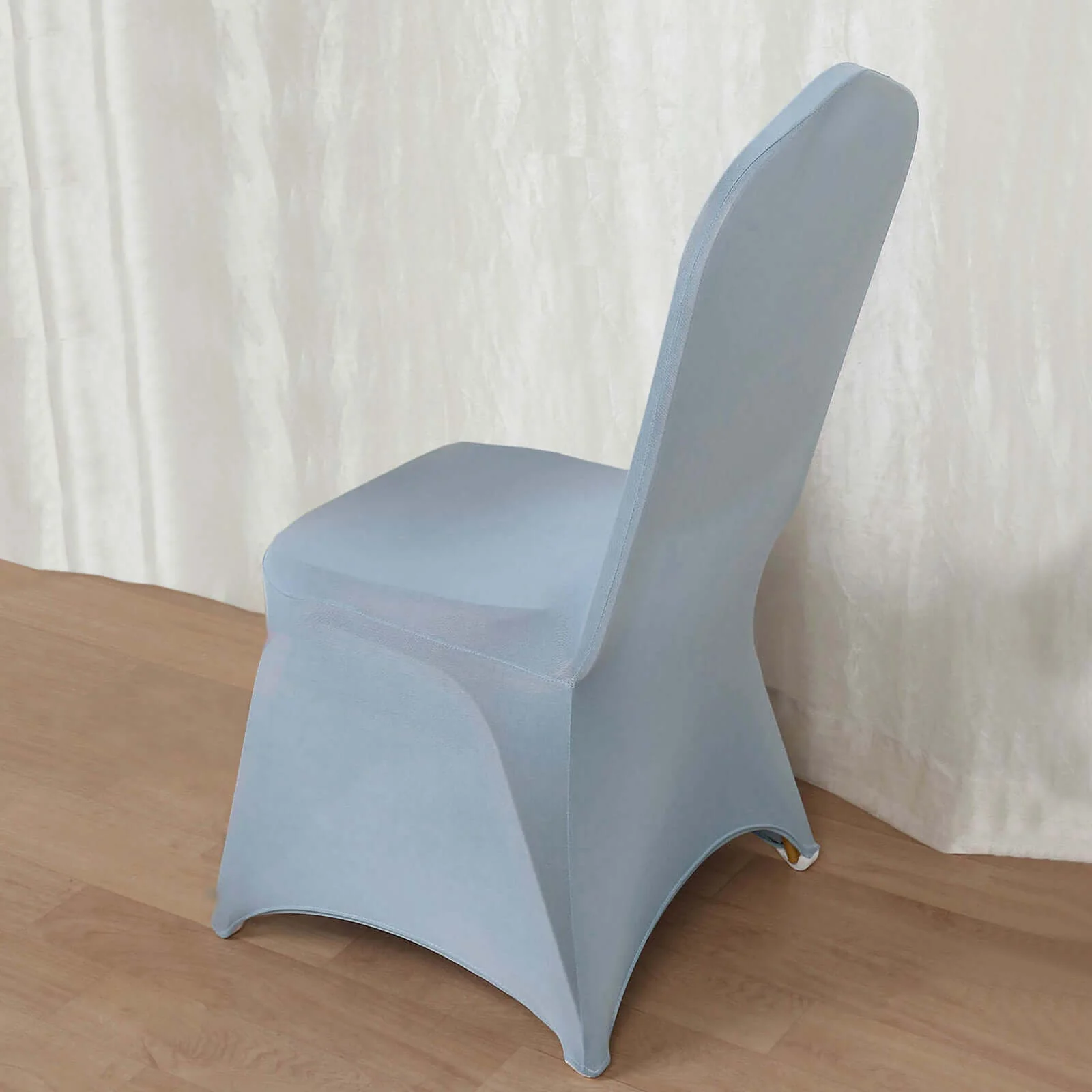 Spandex Stretch Fitted Banquet Chair Cover 160GSM Dusty Blue - Durable Slip-On Slipcover - Image 3