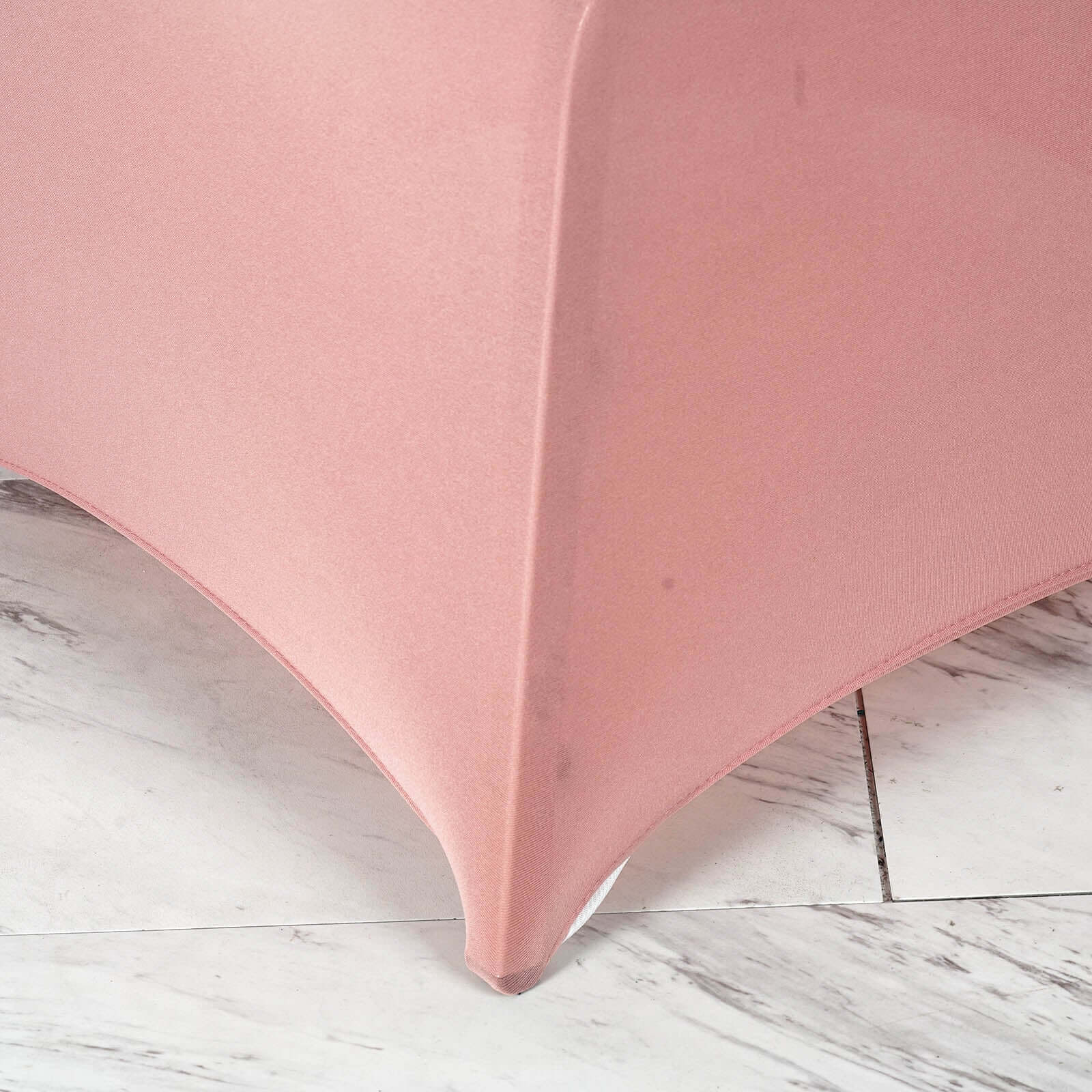 Spandex Stretch Fitted Banquet Chair Cover 160GSM Dusty Rose - Durable Slip-On Slipcover - Image 8