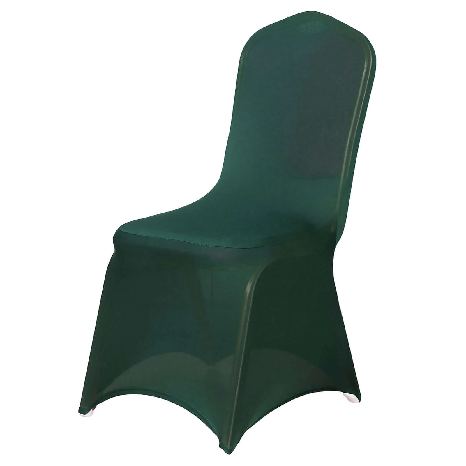 Spandex Stretch Fitted Banquet Chair Cover 160GSM Hunter Emerald Green - Durable Slip-On Slipcover - Image 6