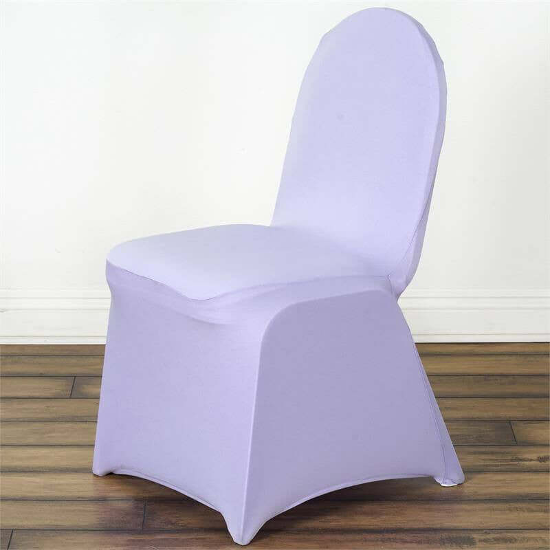 Spandex Stretch Fitted Banquet Chair Cover 160GSM Lavender Lilac - Durable Slip-On Slipcover - Image 2