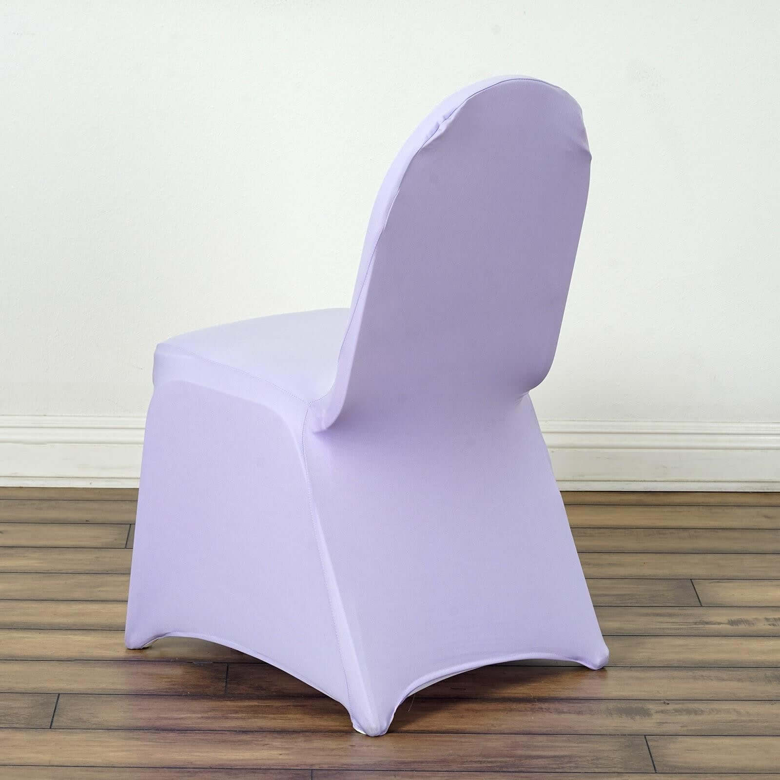Spandex Stretch Fitted Banquet Chair Cover 160GSM Lavender Lilac - Durable Slip-On Slipcover - Image 3
