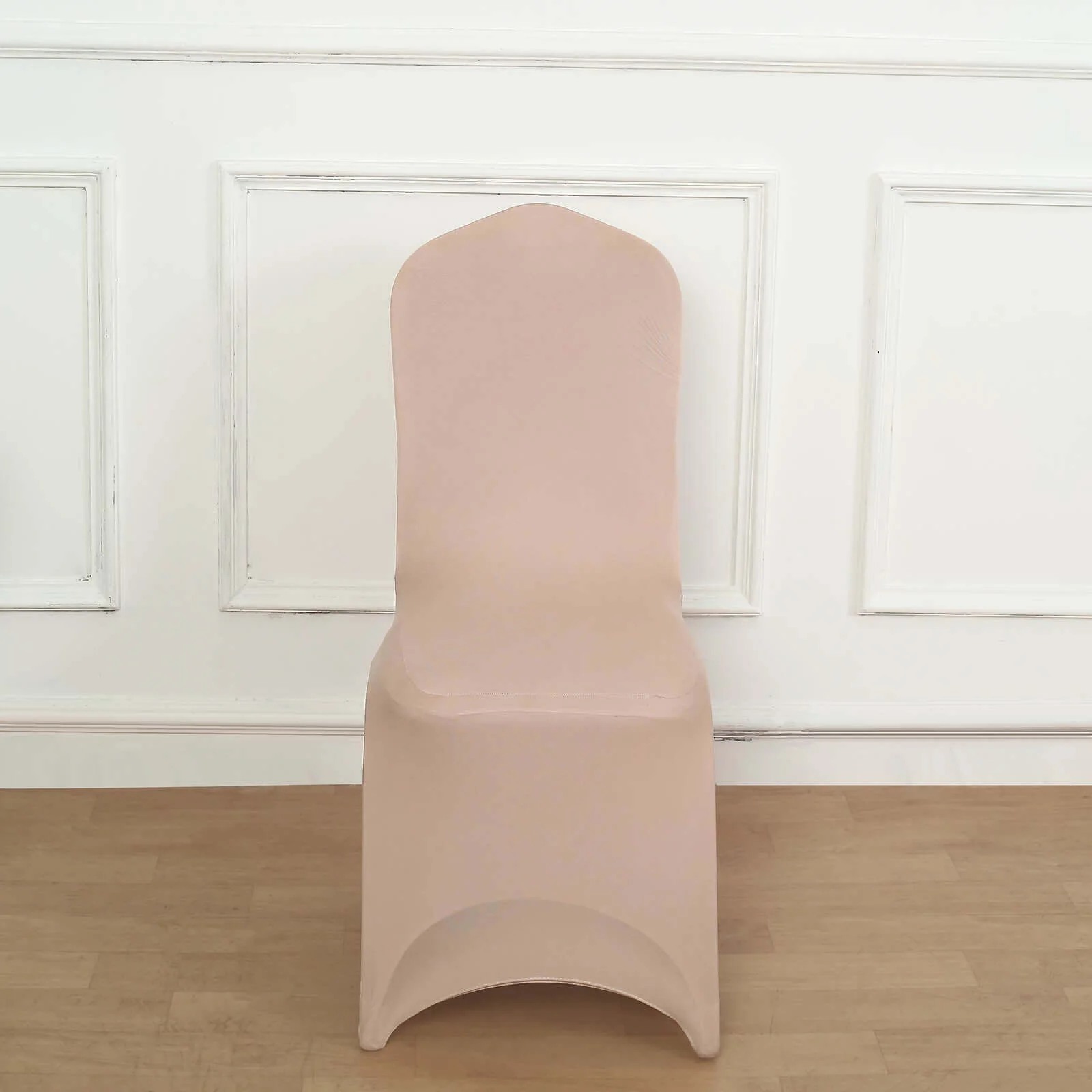 Spandex Stretch Fitted Banquet Chair Cover 160GSM Nude - Durable Slip-On Slipcover - Image 2