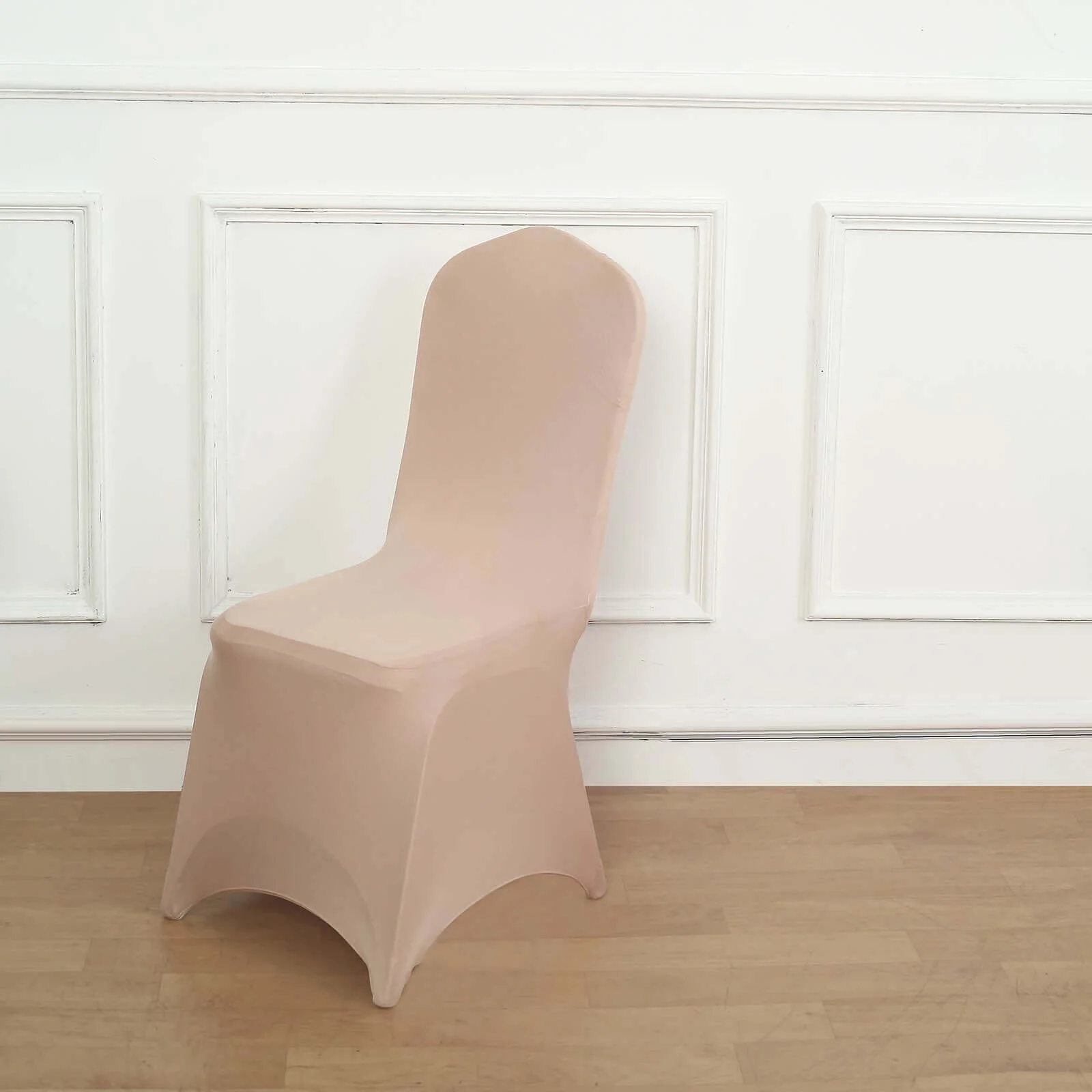 Spandex Stretch Fitted Banquet Chair Cover 160GSM Nude - Durable Slip-On Slipcover - Image 8