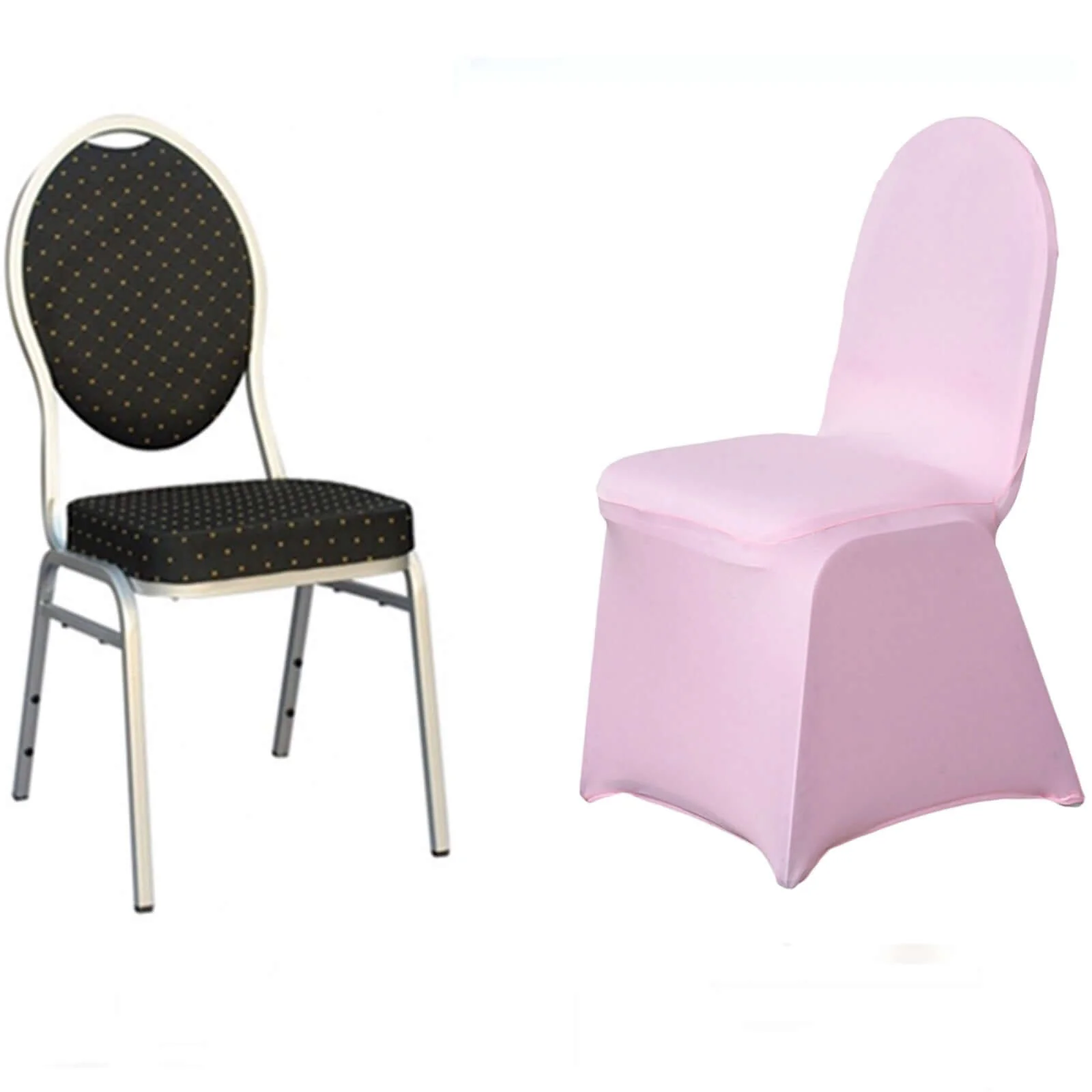 Spandex Stretch Fitted Banquet Chair Cover 160GSM Pink - Durable Slip-On Slipcover - Image 7