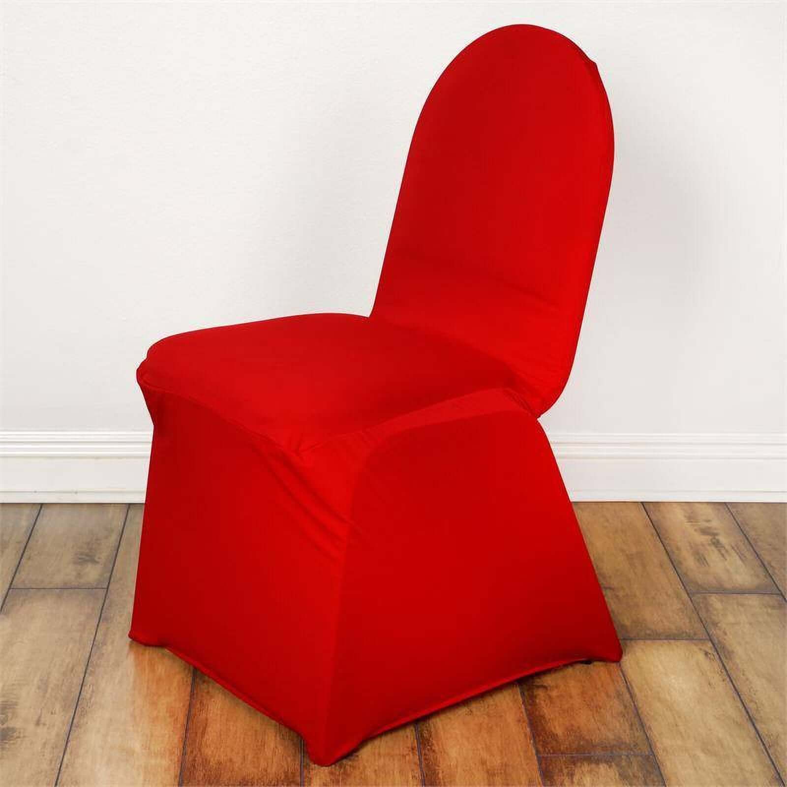 Spandex Stretch Fitted Banquet Chair Cover 160GSM Red - Durable Slip-On Slipcover - Image 2
