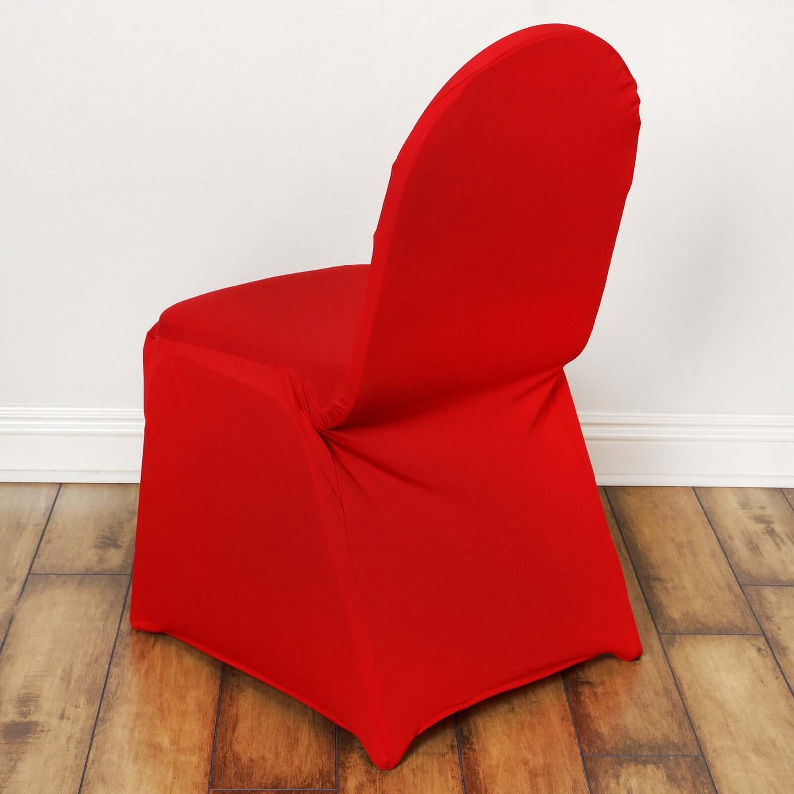Spandex Stretch Fitted Banquet Chair Cover 160GSM Red - Durable Slip-On Slipcover - Image 3