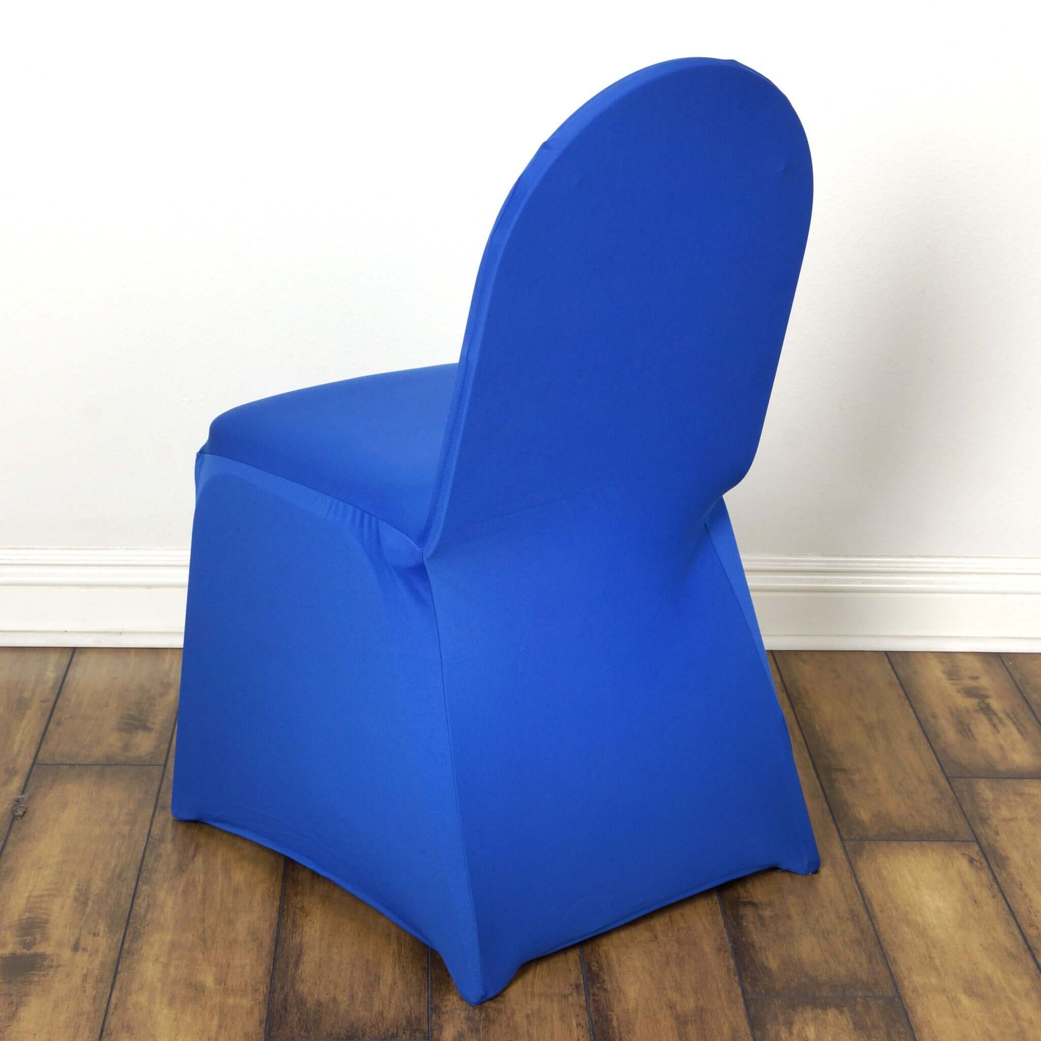 Spandex Stretch Fitted Banquet Chair Cover 160GSM Royal Blue - Durable Slip-On Slipcover - Image 3