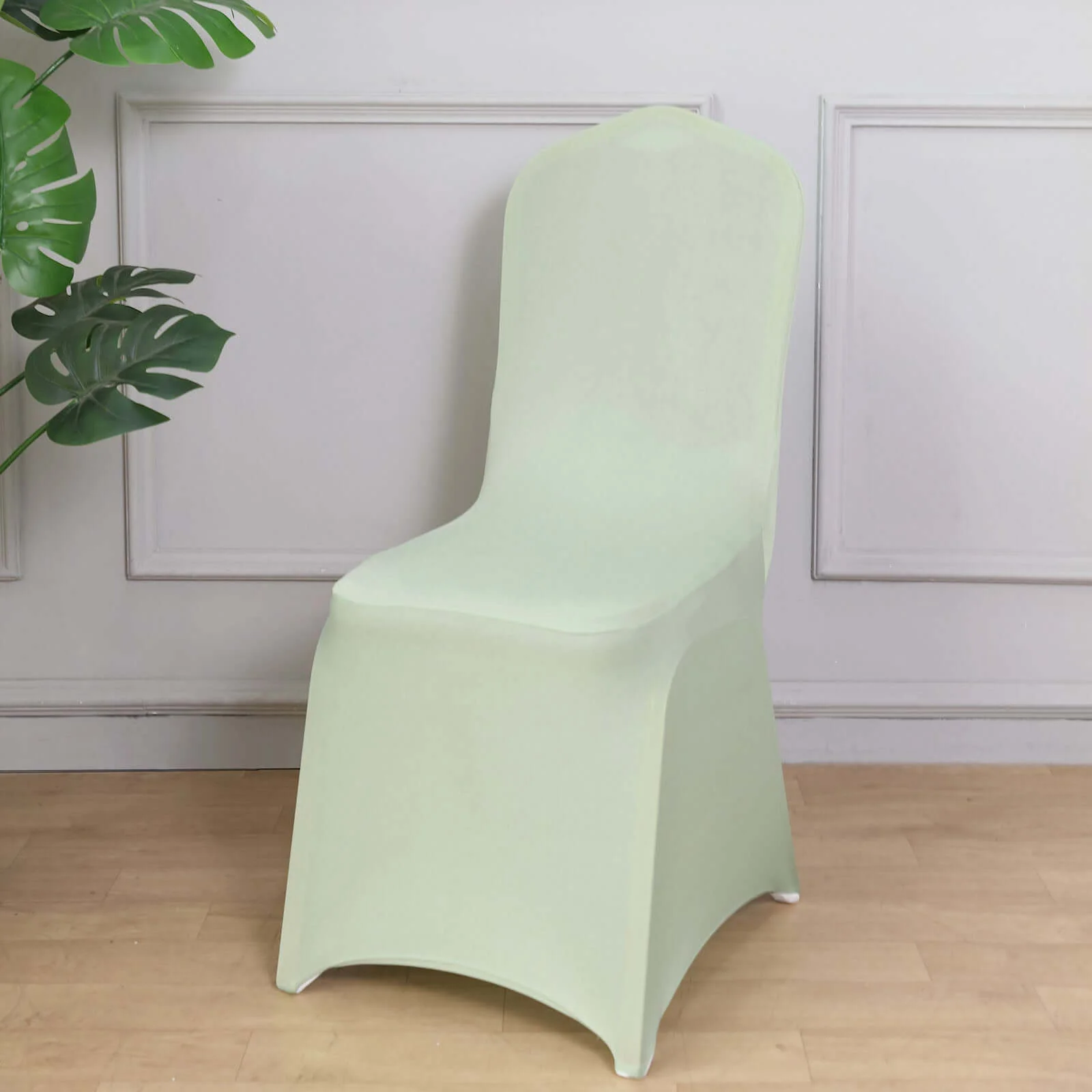 Spandex Stretch Fitted Banquet Chair Cover 160GSM Sage Green - Durable Slip-On Slipcover - Image 2