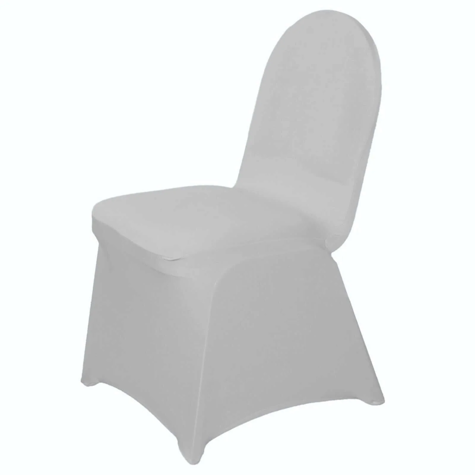 Spandex Stretch Fitted Banquet Chair Cover 160GSM Silver - Durable Slip-On Slipcover - Image 8