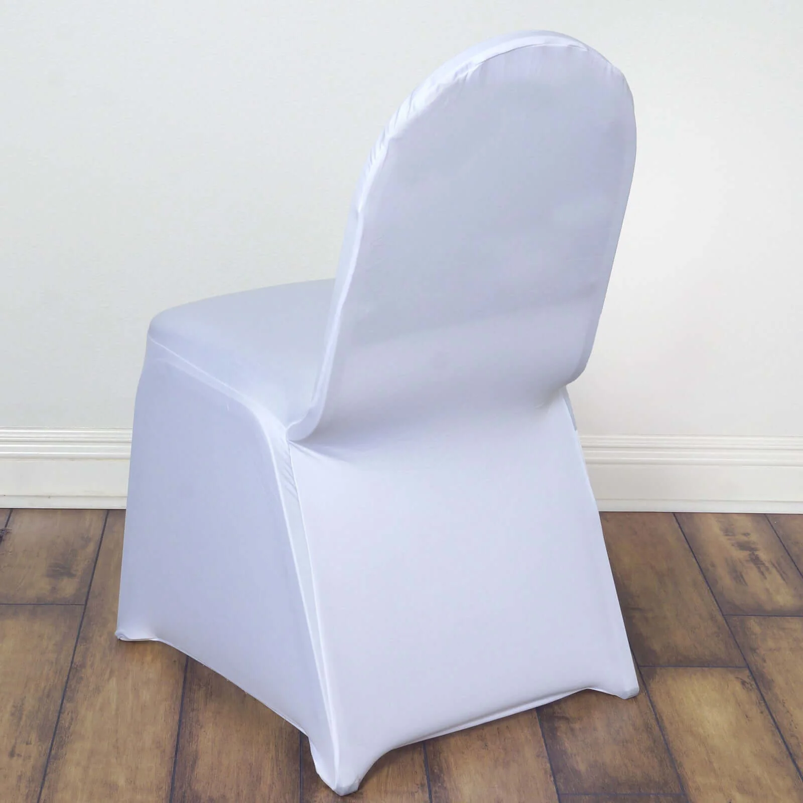 Spandex Stretch Fitted Banquet Chair Cover 160GSM White - Durable Slip-On Slipcover for Weddings & Events - Image 3