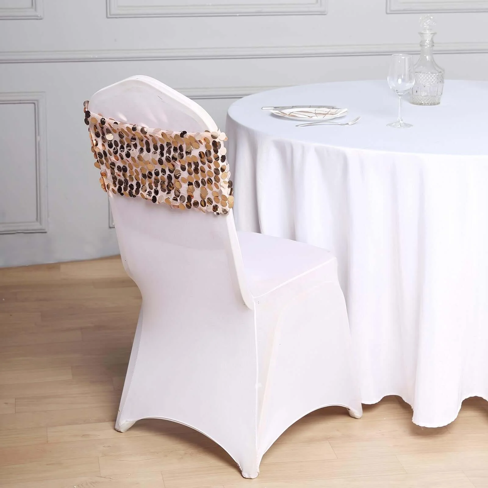 Spandex Stretch Fitted Banquet Chair Cover 160GSM White - Durable Slip-On Slipcover for Weddings & Events - Image 6