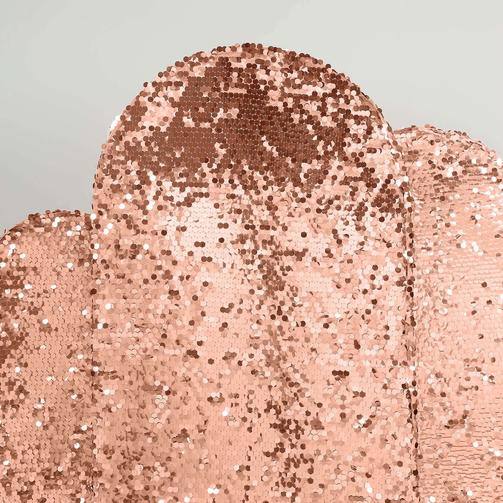 Sparkly Rose Gold Double Sided Big Payette Sequin Fitted Wedding Arch Cover For Round Top Chiara Backdrop Stand 7ft - Image 9
