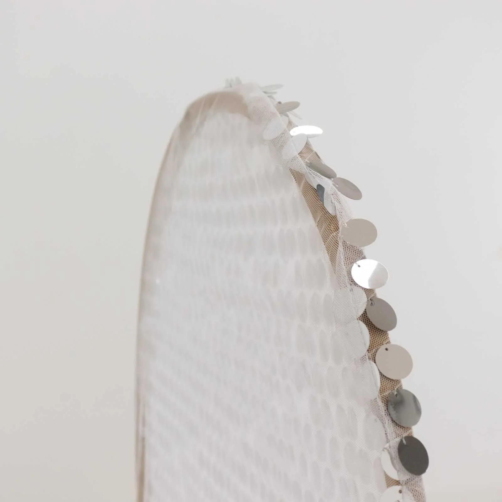 Sparkly Silver Big Payette Sequin Fitted Chiara Backdrop Stand Cover for Round Top Wedding Arch - 5ft - Image 10