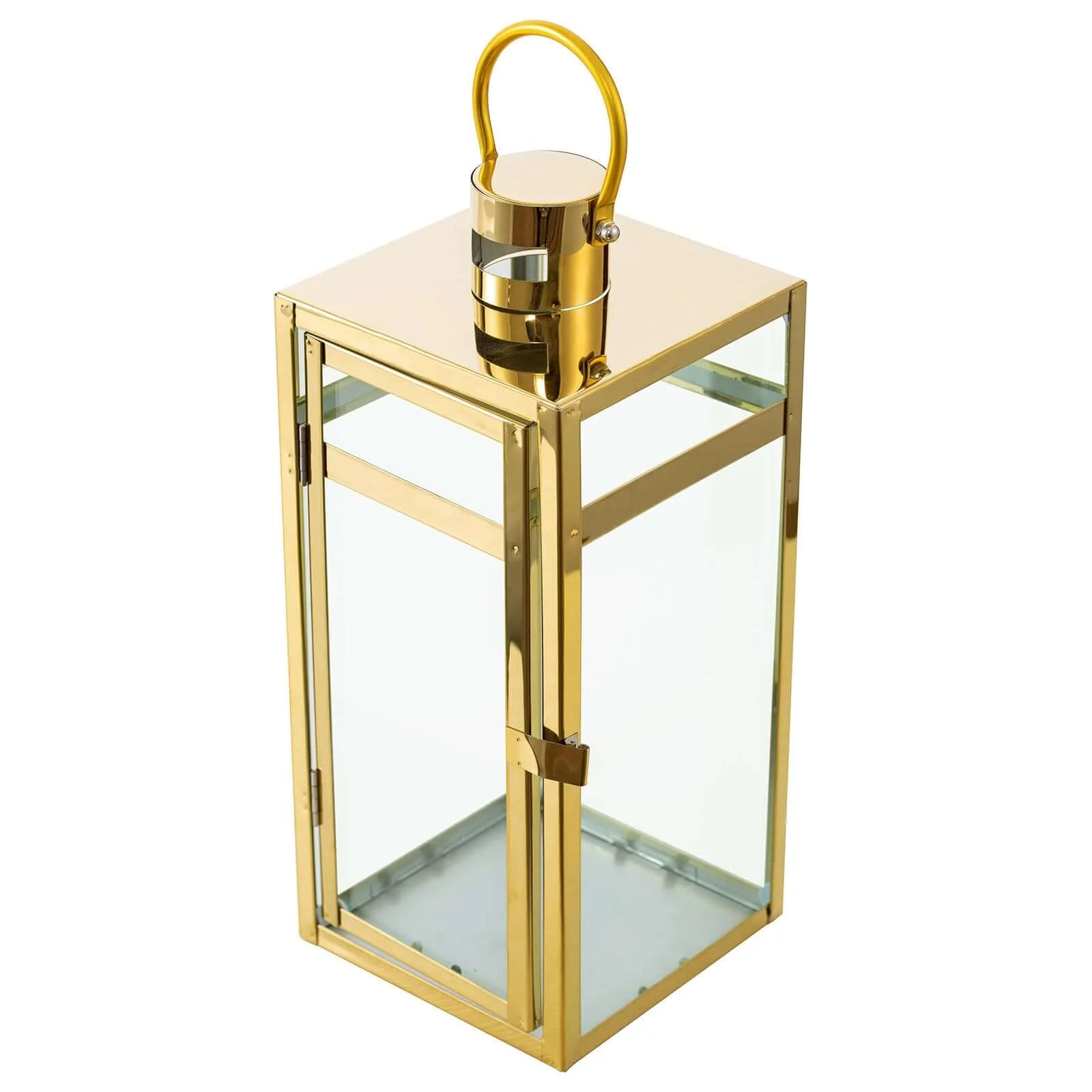 Stainless Steel Candle Lantern 12" Vintage Top Design Gold - Outdoor Metal Patio Lantern Centerpiece - Image 7