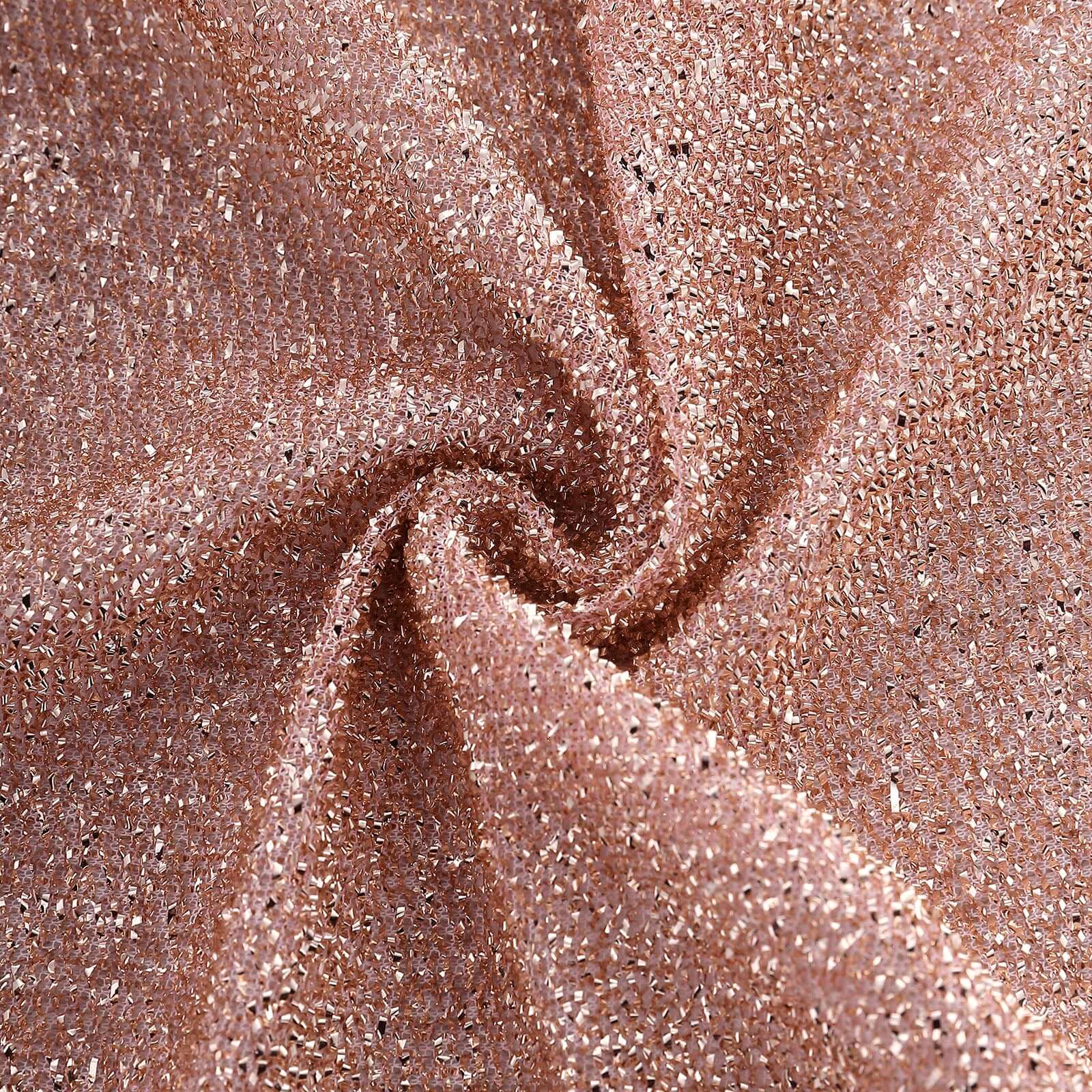 Stretch Spandex Chair Back Slipcover with Metallic Shimmer Tinsel Rose Gold - Wrinkle-Resistant Chiavari Chair Back Cover - Image 13