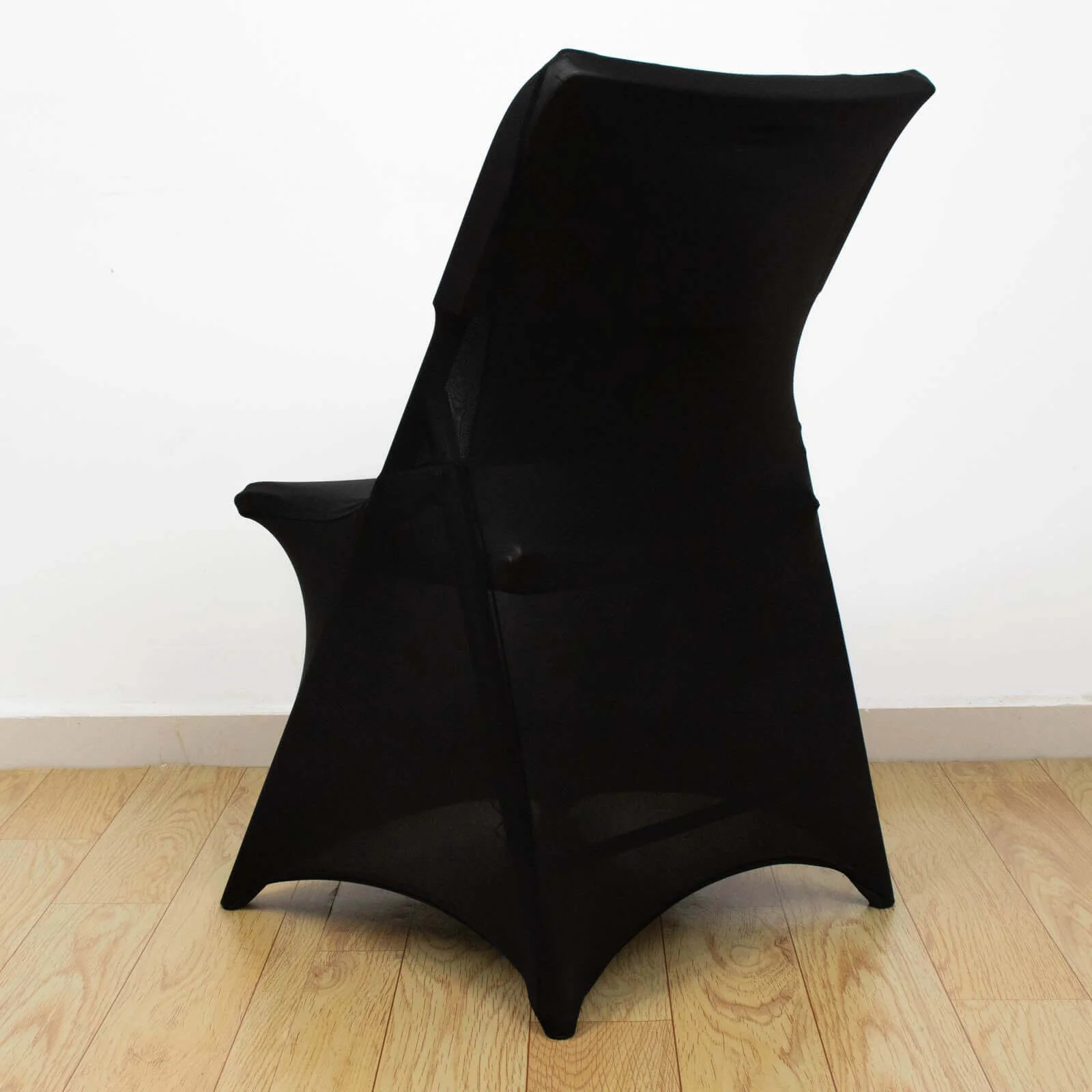 Stretch Spandex Chair Cover Black - Durable Secure Fit Slipcover for Lifetime Folding Chairs - Image 8