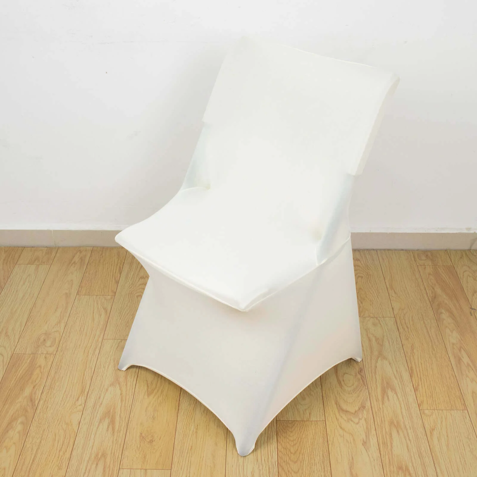 Stretch Spandex Chair Cover Ivory - Durable Secure Fit Slipcover for Lifetime Folding Chairs - Image 2