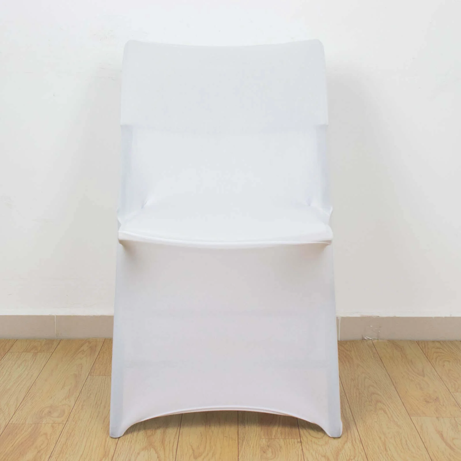Stretch Spandex Chair Cover White - Sleek Durable Secure Fit Slipcover for Lifetime Folding Chairs - Image 7