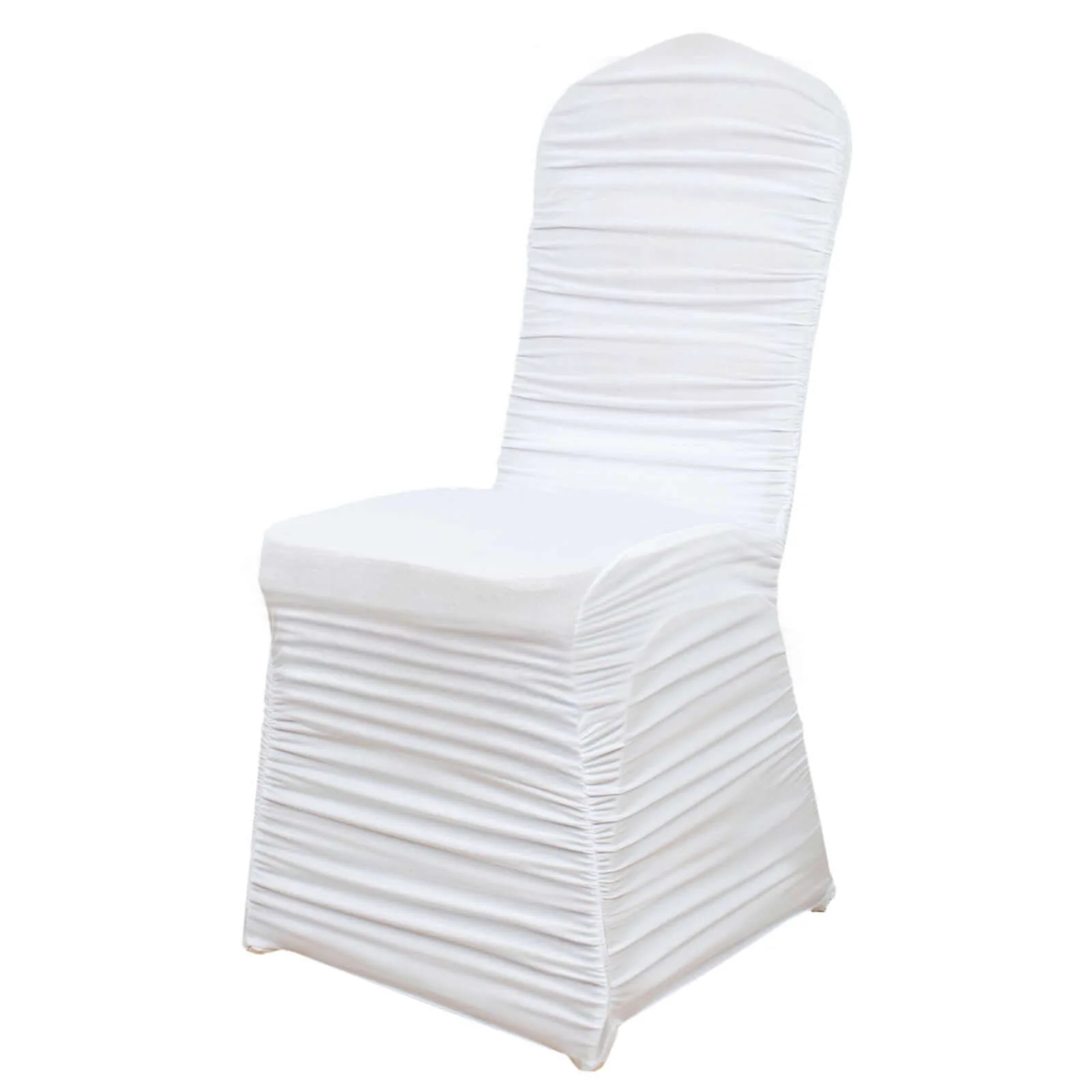 Stretch Spandex Fitted Banquet Chair Cover White Rouge - Durable Slip-On Slipcover for Sophisticated Events - Image 6