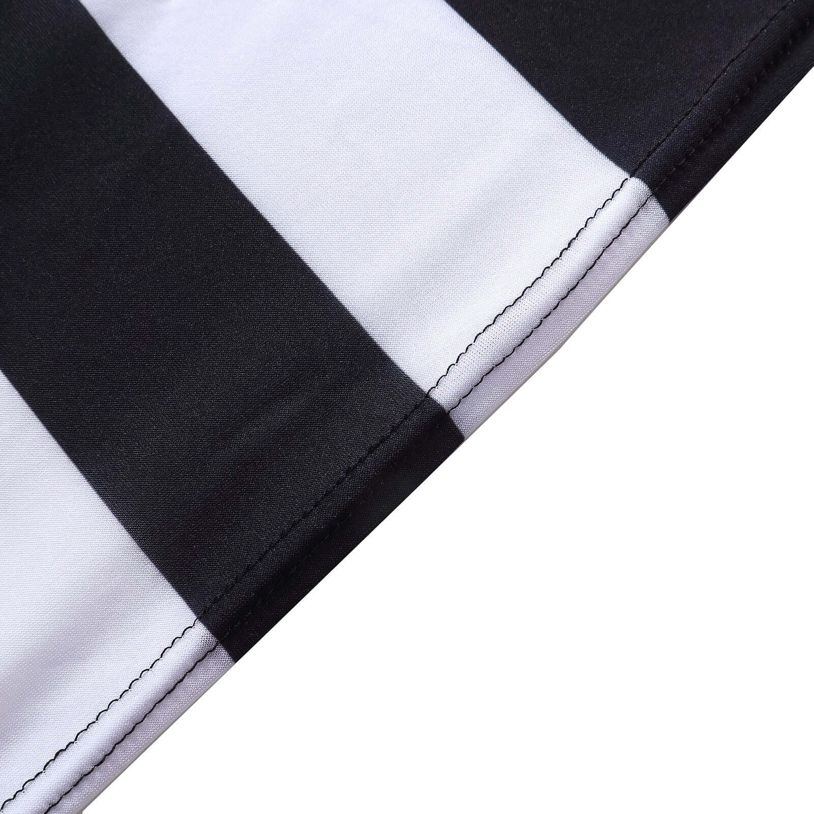 Stretch Spandex Folding Chair Cover Black/White 2" - Image 8