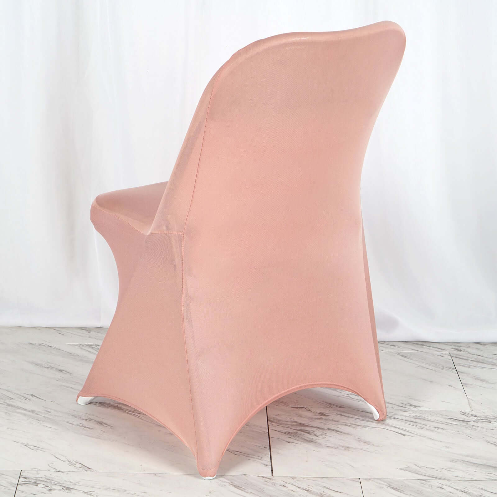 Stretch Spandex Folding Chair Cover Dusty Rose - Durable 160GSM Fitted Slipcover - Image 2