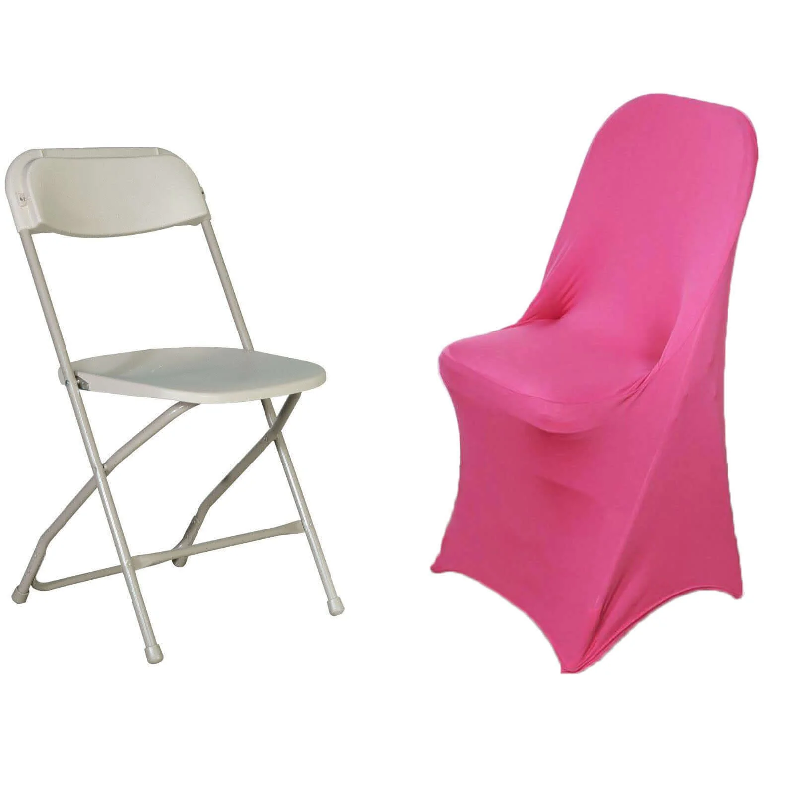 Stretch Spandex Folding Chair Cover Fuchsia - Durable 160GSM Fitted Slipcover - Image 5