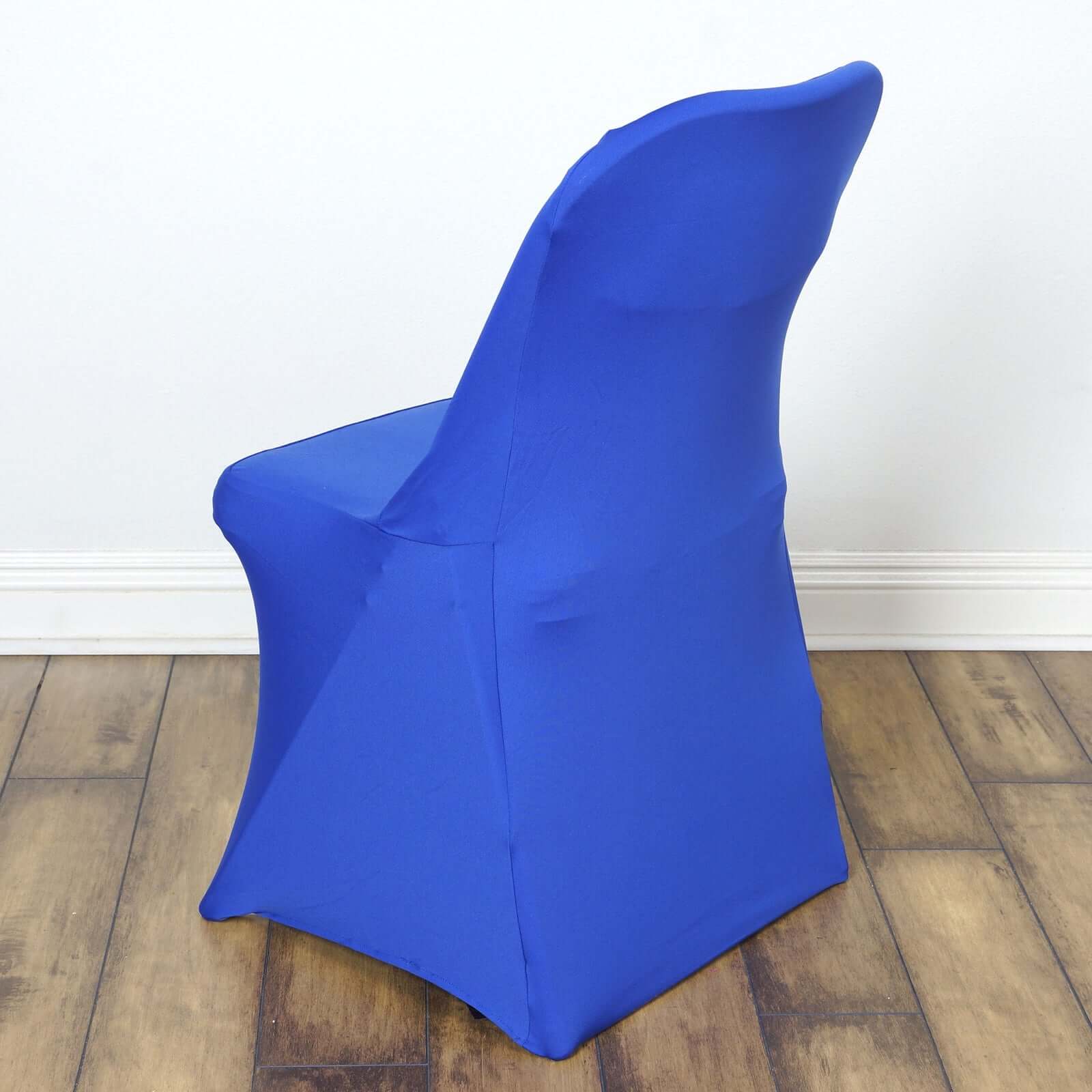 Stretch Spandex Folding Chair Cover Royal Blue - Durable 160GSM Fitted Slipcover - Image 2