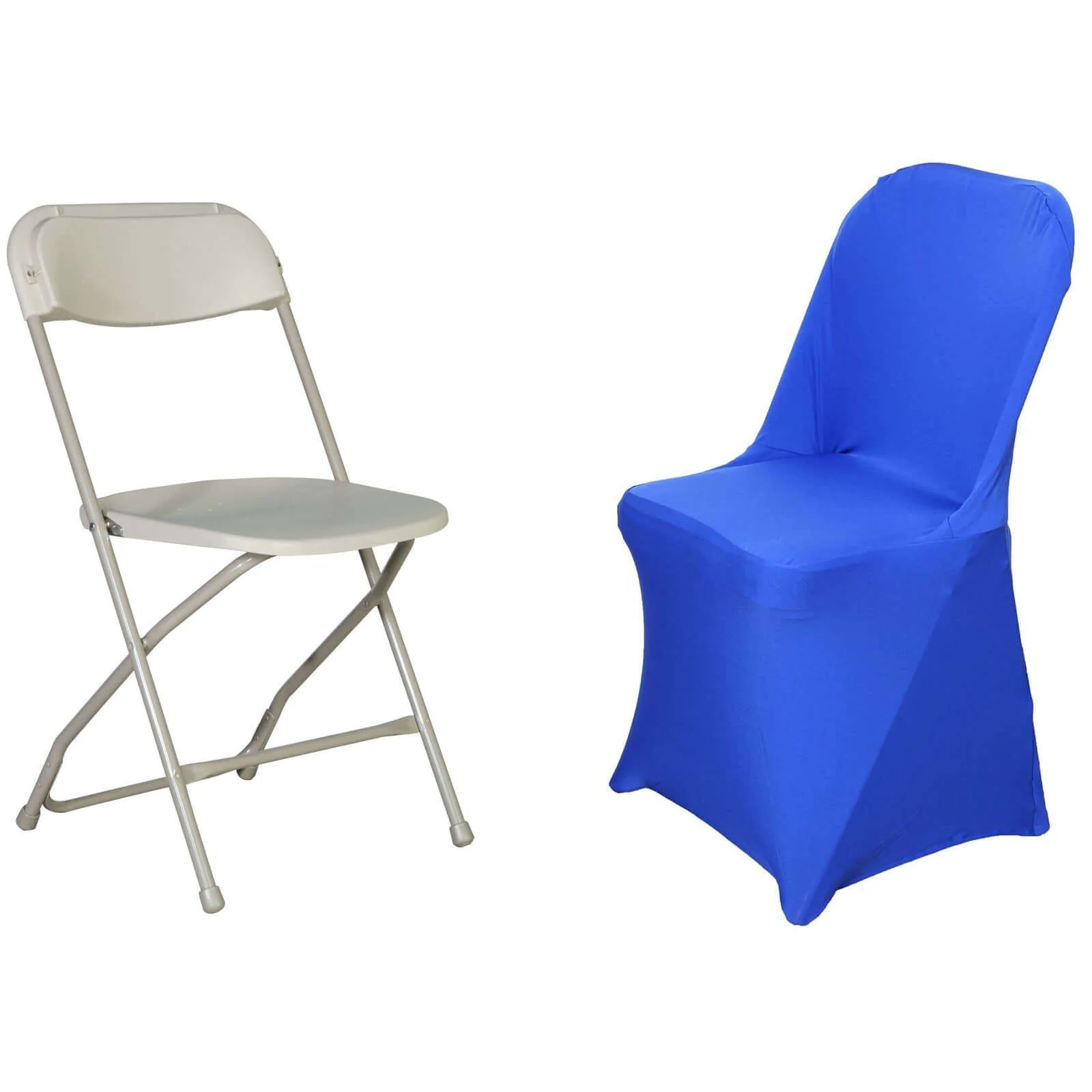 Stretch Spandex Folding Chair Cover Royal Blue - Durable 160GSM Fitted Slipcover - Image 5