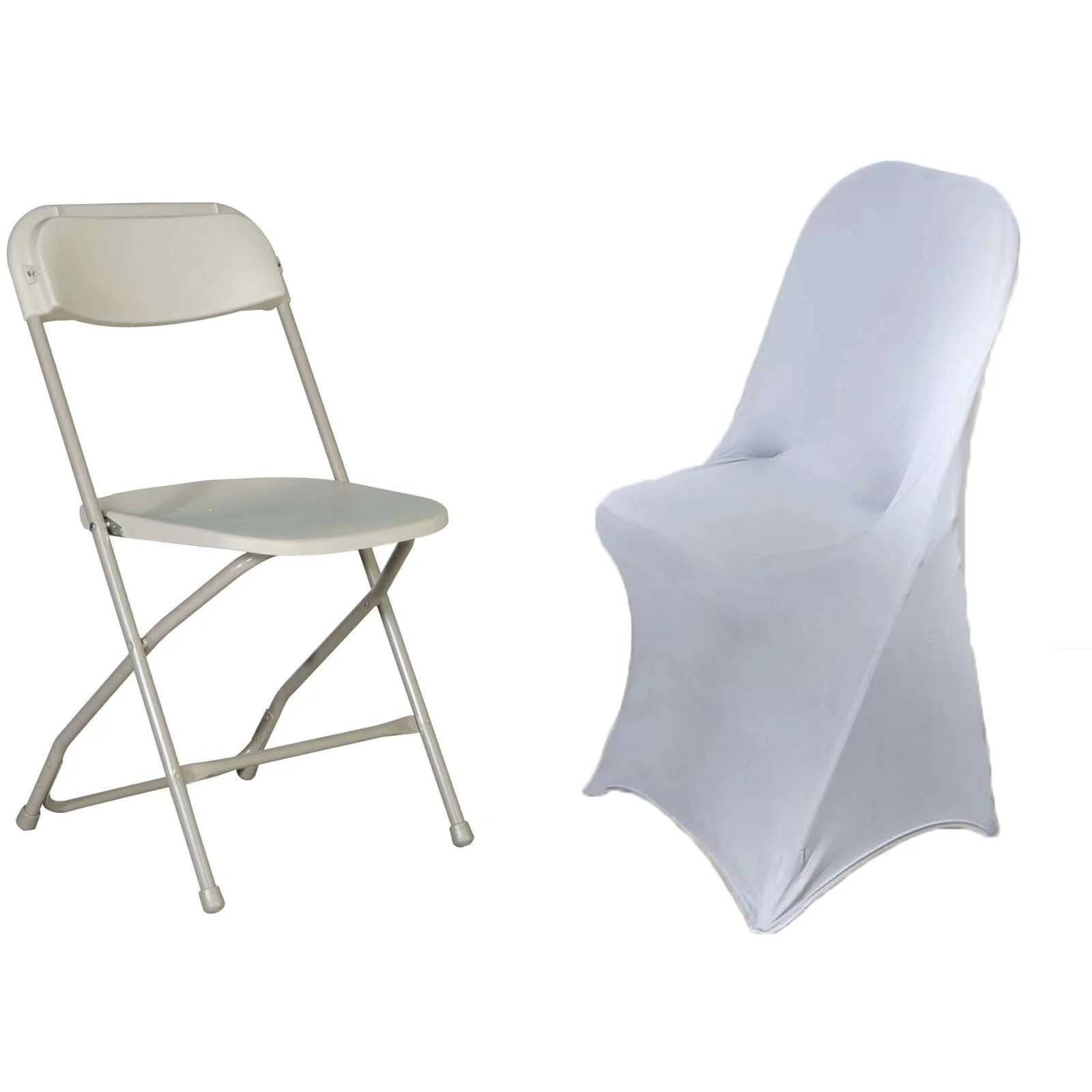 Stretch Spandex Folding Chair Cover Silver - Durable 160GSM Fitted Slipcover - Image 5