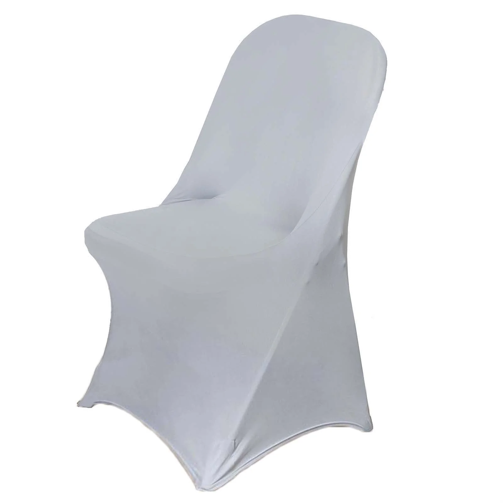 Stretch Spandex Folding Chair Cover Silver - Durable 160GSM Fitted Slipcover - Image 6