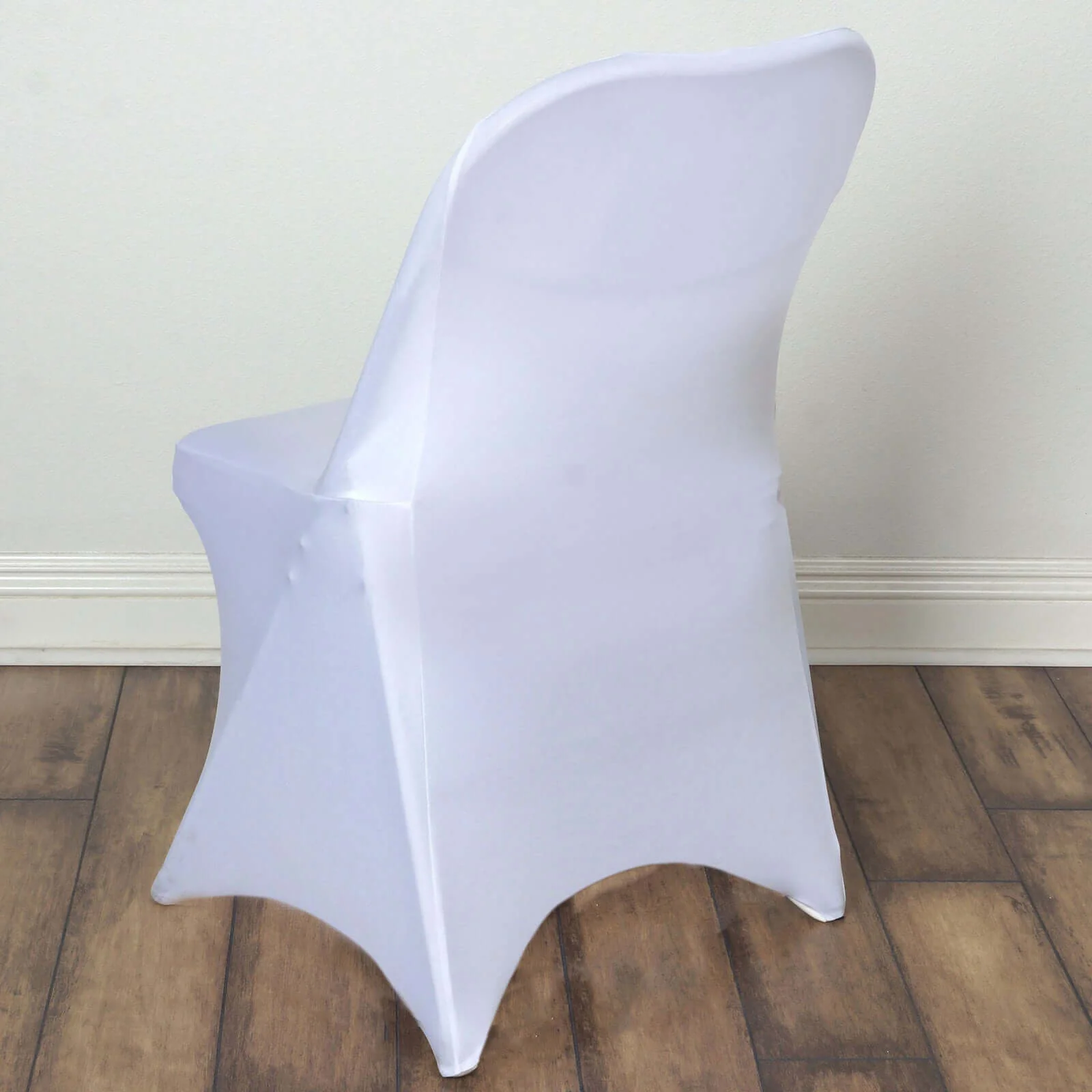 Stretch Spandex Folding Chair Cover White - Durable 160GSM Fitted Slipcover for Weddings & Events - Image 2