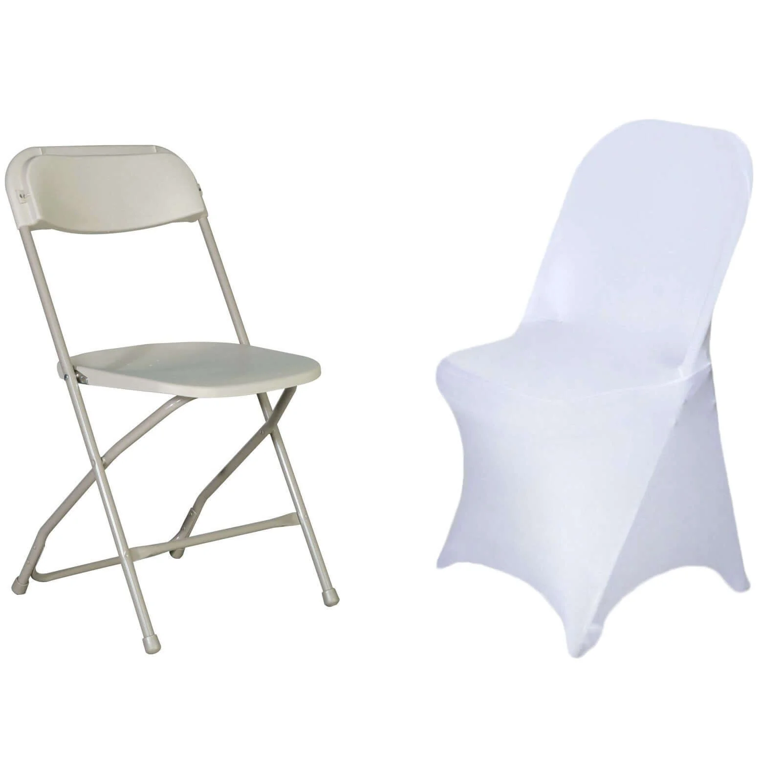 Stretch Spandex Folding Chair Cover White - Durable 160GSM Fitted Slipcover for Weddings & Events - Image 5