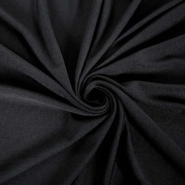 Stretch Spandex Rectangle Fitted Table Cover 96"x30" Black - Wrinkle Free Form-Fitting Tablecloth - Image 3