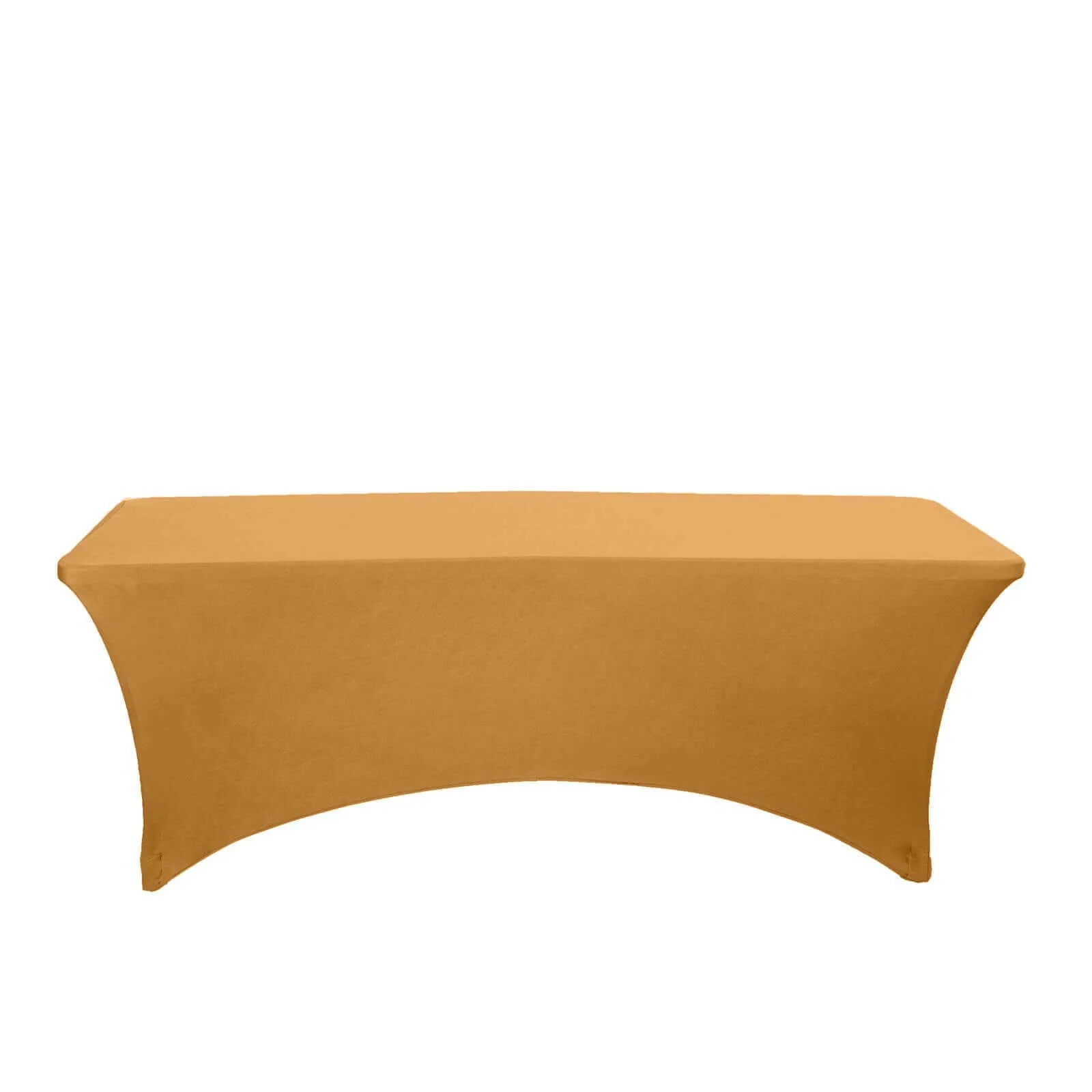 Stretch Spandex Rectangle Fitted Table Cover 96"x30" Gold - Easy to Maintain Form-Fitting Tablecloth for Weddings & Events - Image 7