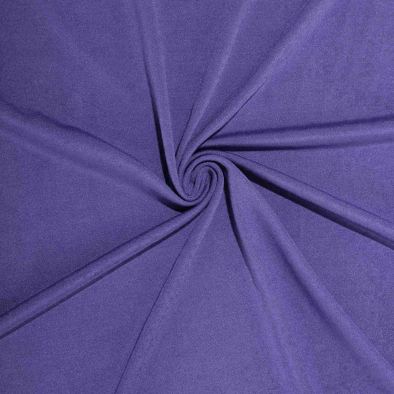 Stretch Spandex Rectangle Fitted Table Cover 96"x30" Purple - Wrinkle Free Form-Fitting Tablecloth - Image 8