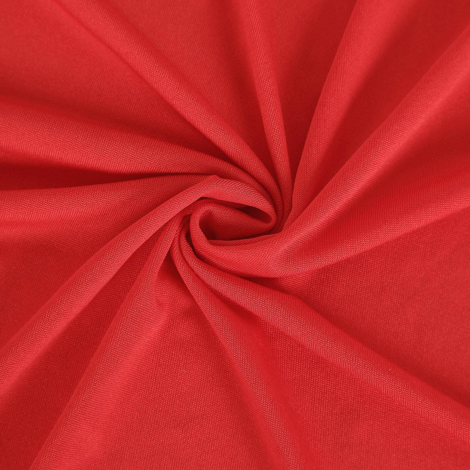 Stretch Spandex Rectangle Table Cover 96"x30" Red - Curved Open Back Fitted Tablecloth - Image 14