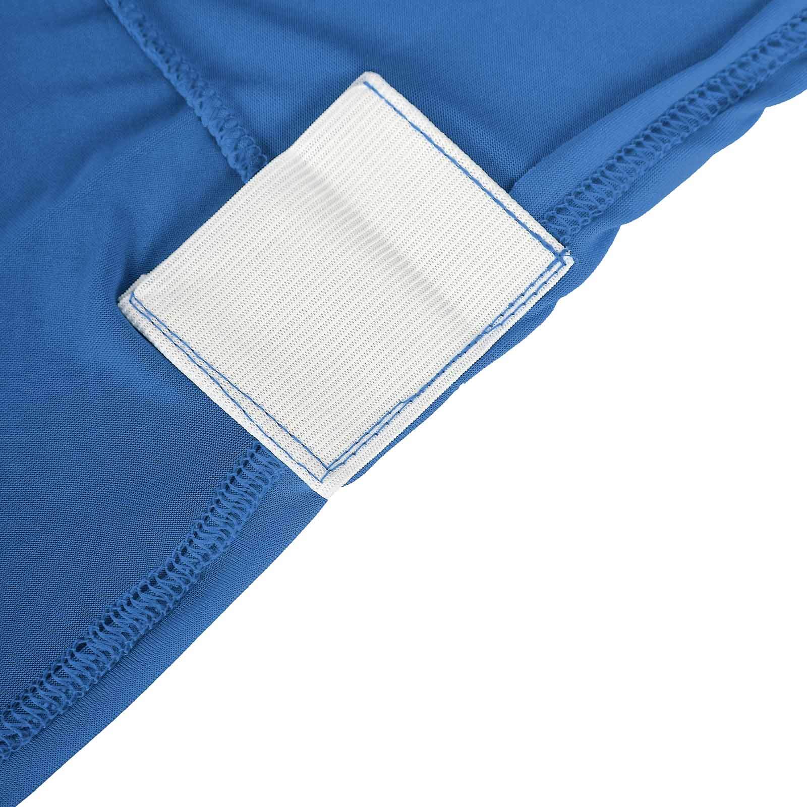 Stretch Spandex Rectangle Table Cover 96"x30" Royal Blue - Curved Open Back Fitted Tablecloth - Image 11