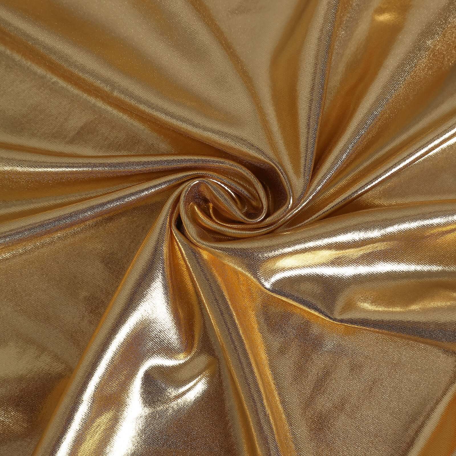 Stretch Spandex Rectangle Table Top Cover 72"x30" Metallic Gold - Sleek & Durable Shimmering Fitted Table Topper Cap for Chic Events - Image 8