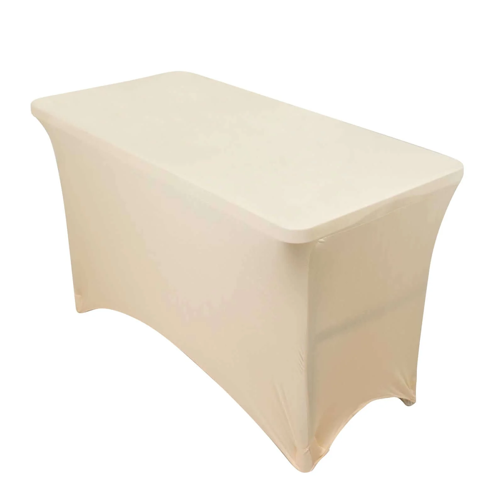 Stretch Spandex Rectangle Tablecloth 48"x30" Beige - Form-Fitting Table Cover - Image 10