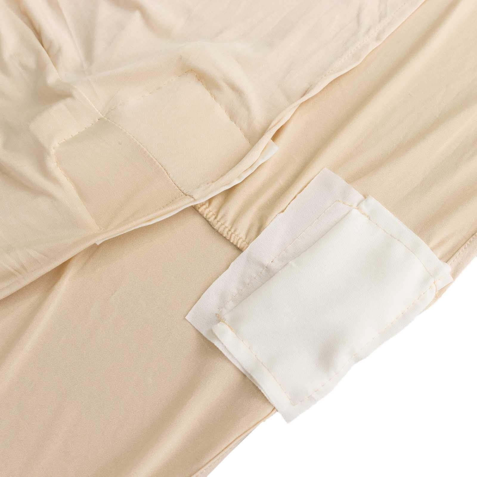 Stretch Spandex Rectangle Tablecloth 48"x30" Beige - Form-Fitting Table Cover - Image 11