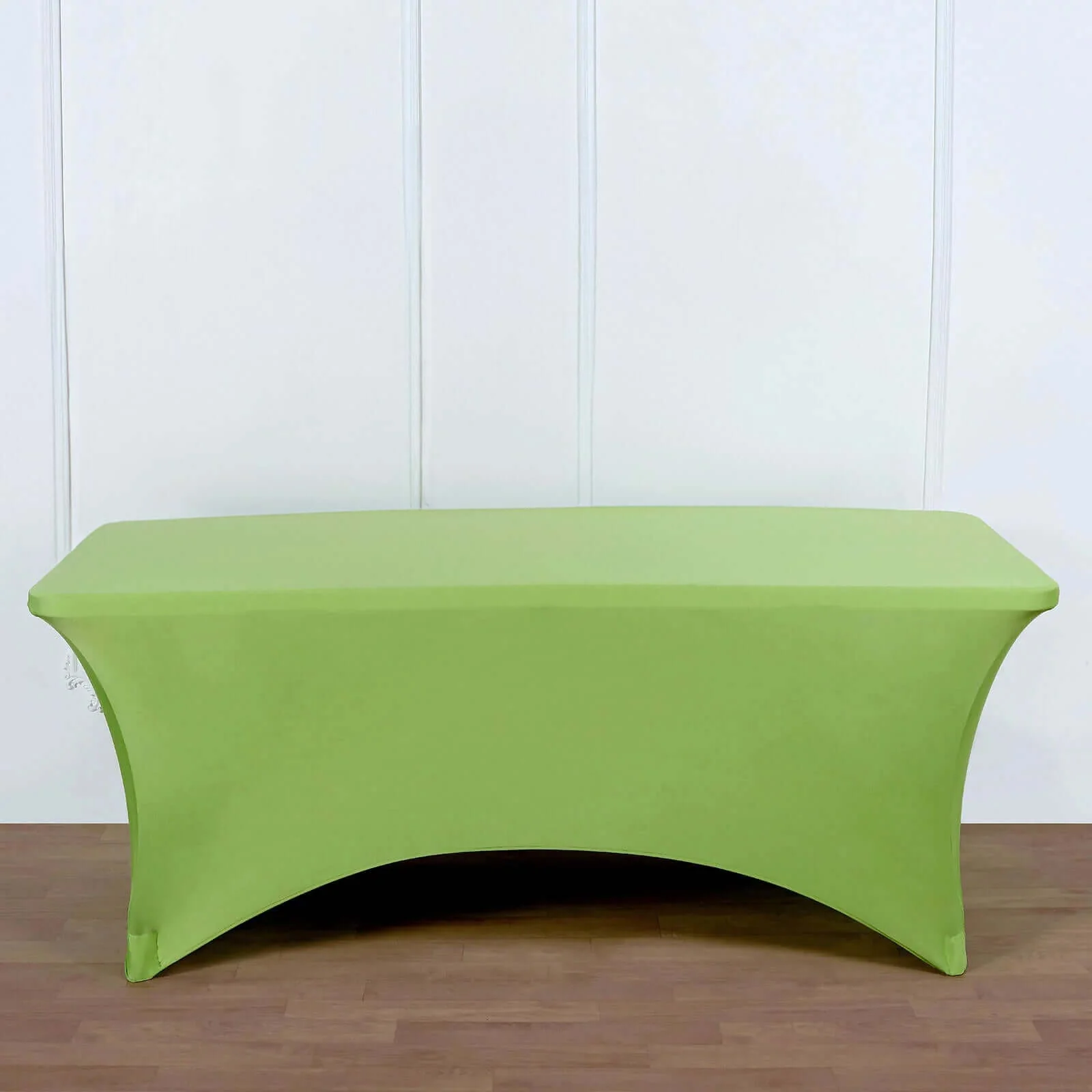 Stretch Spandex Rectangle Tablecloth 6ft Apple Green - Wrinkle Free Fitted Table Cover